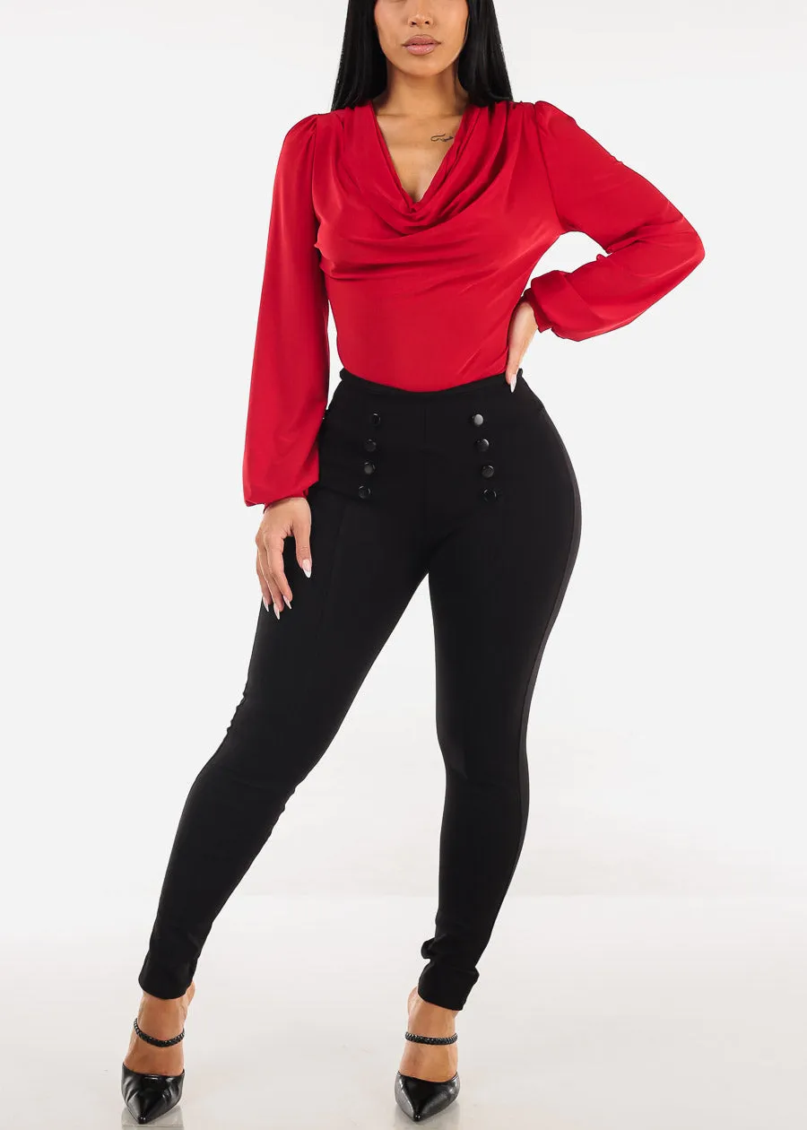 High Waist Black Dressy Skinny Pants