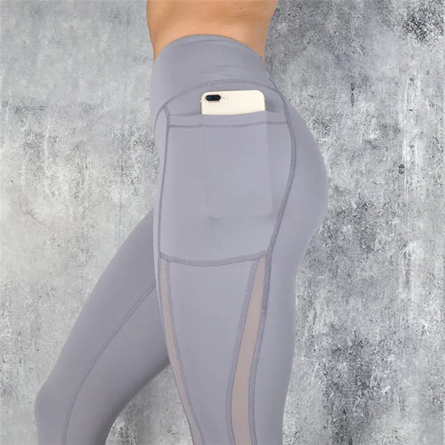 High Waist Fishnet Pocket Leggings