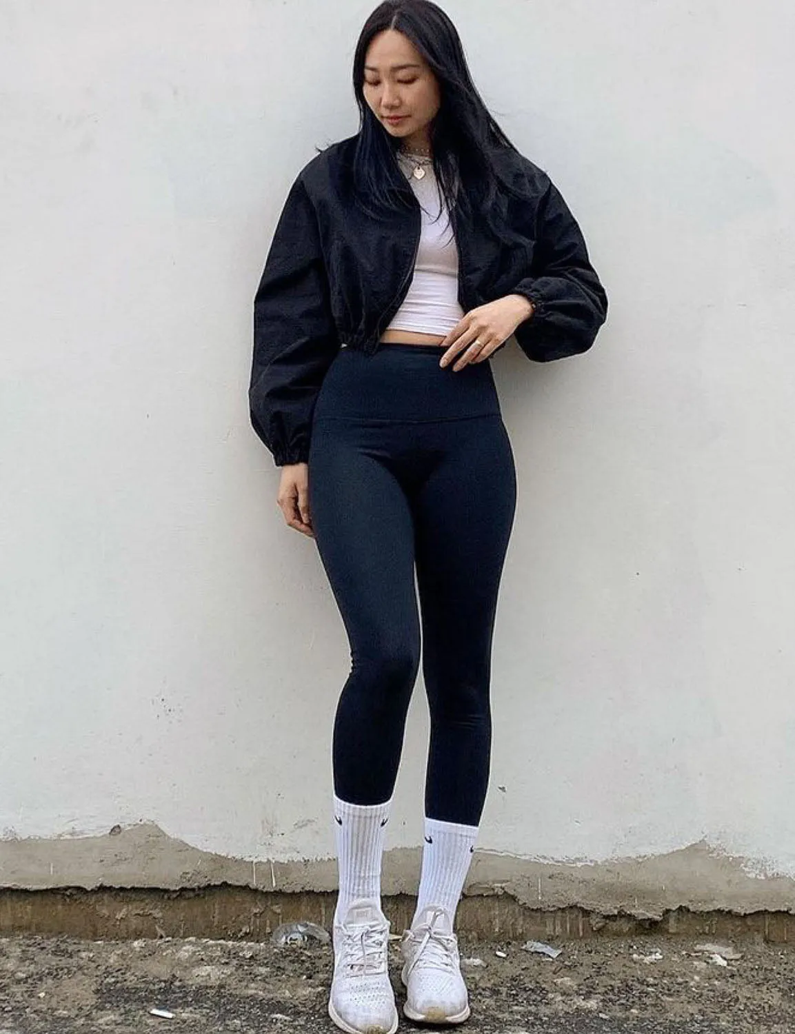 High Waist Jogging Pants darknavy ins_Jogging