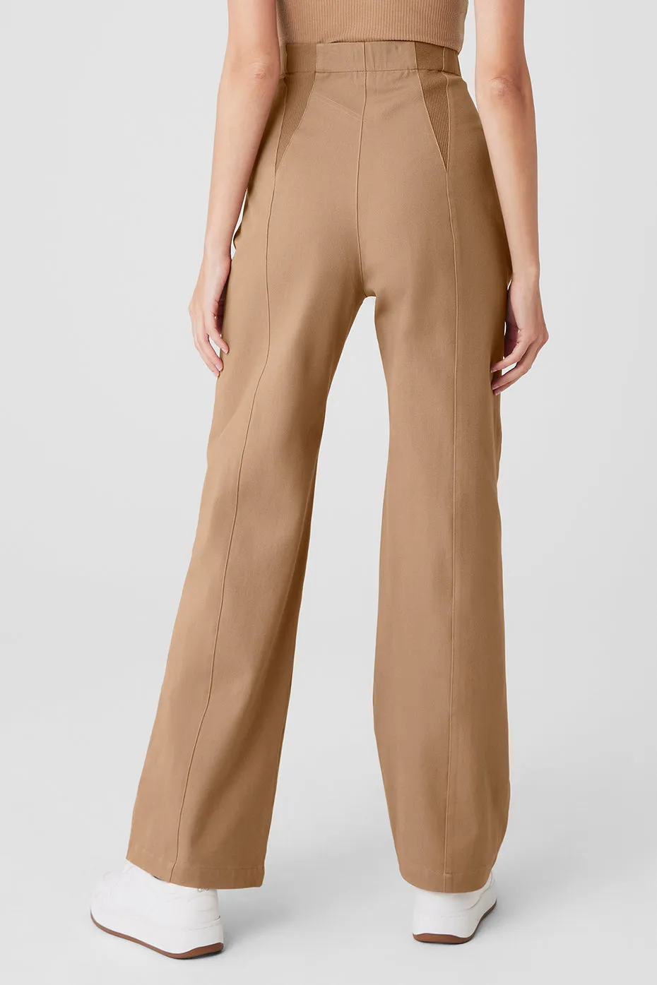 High-Waist On Point Moto Trouser - Toasted Almond