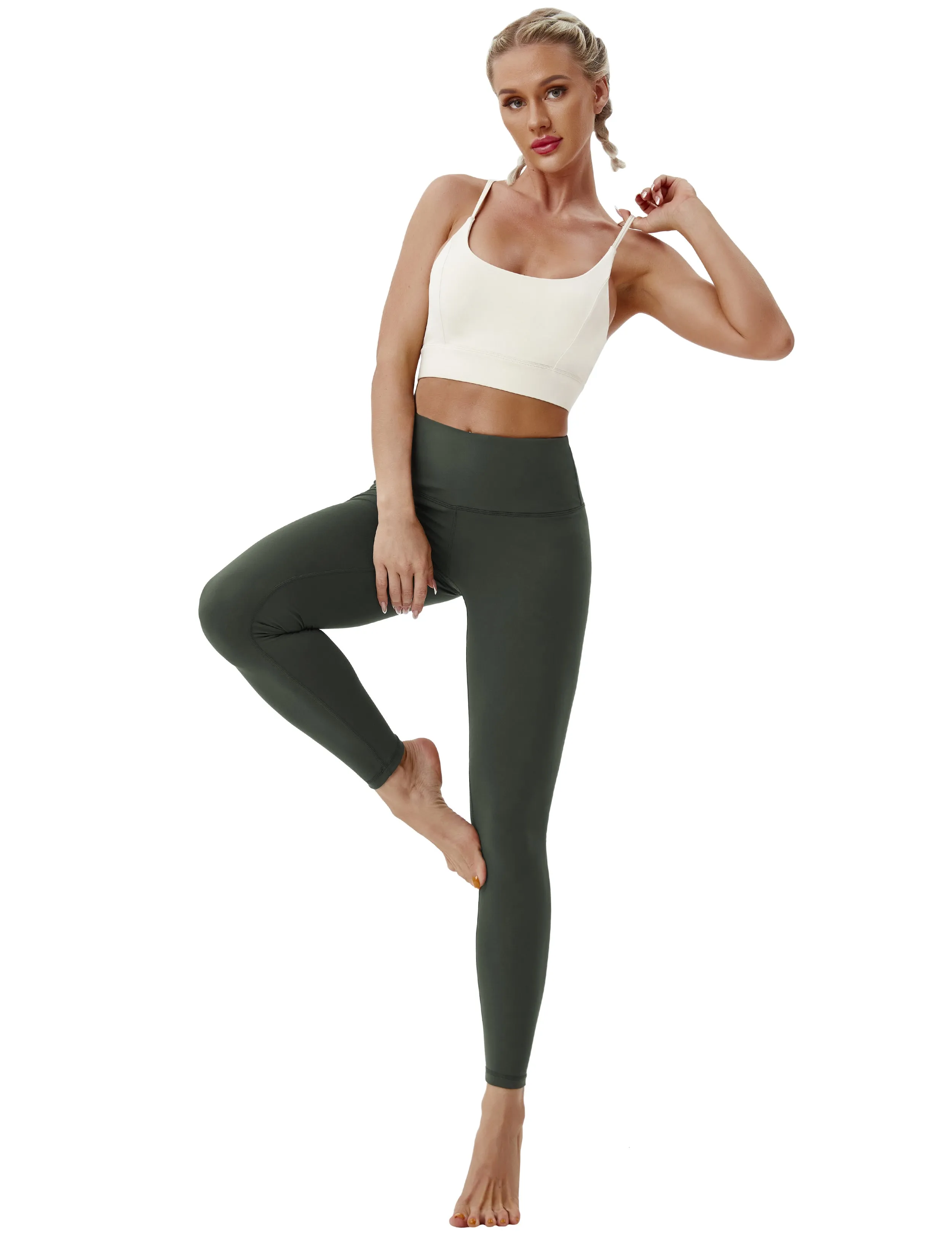 High Waist Pilates Pants olivegray_Pilates