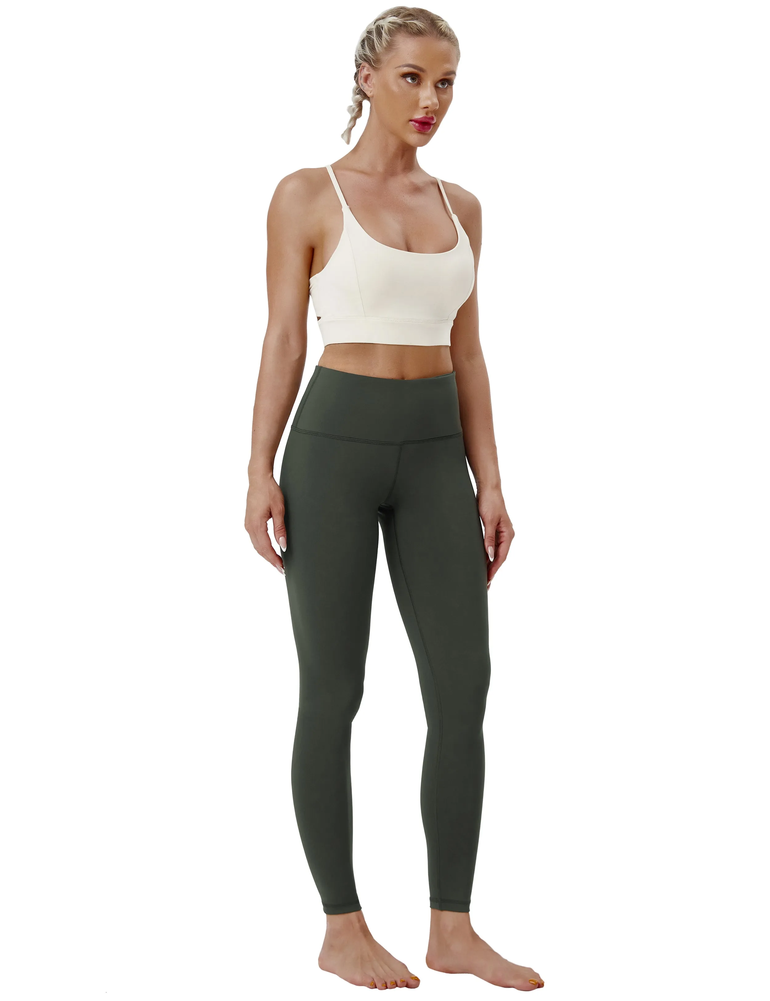 High Waist Pilates Pants olivegray_Pilates