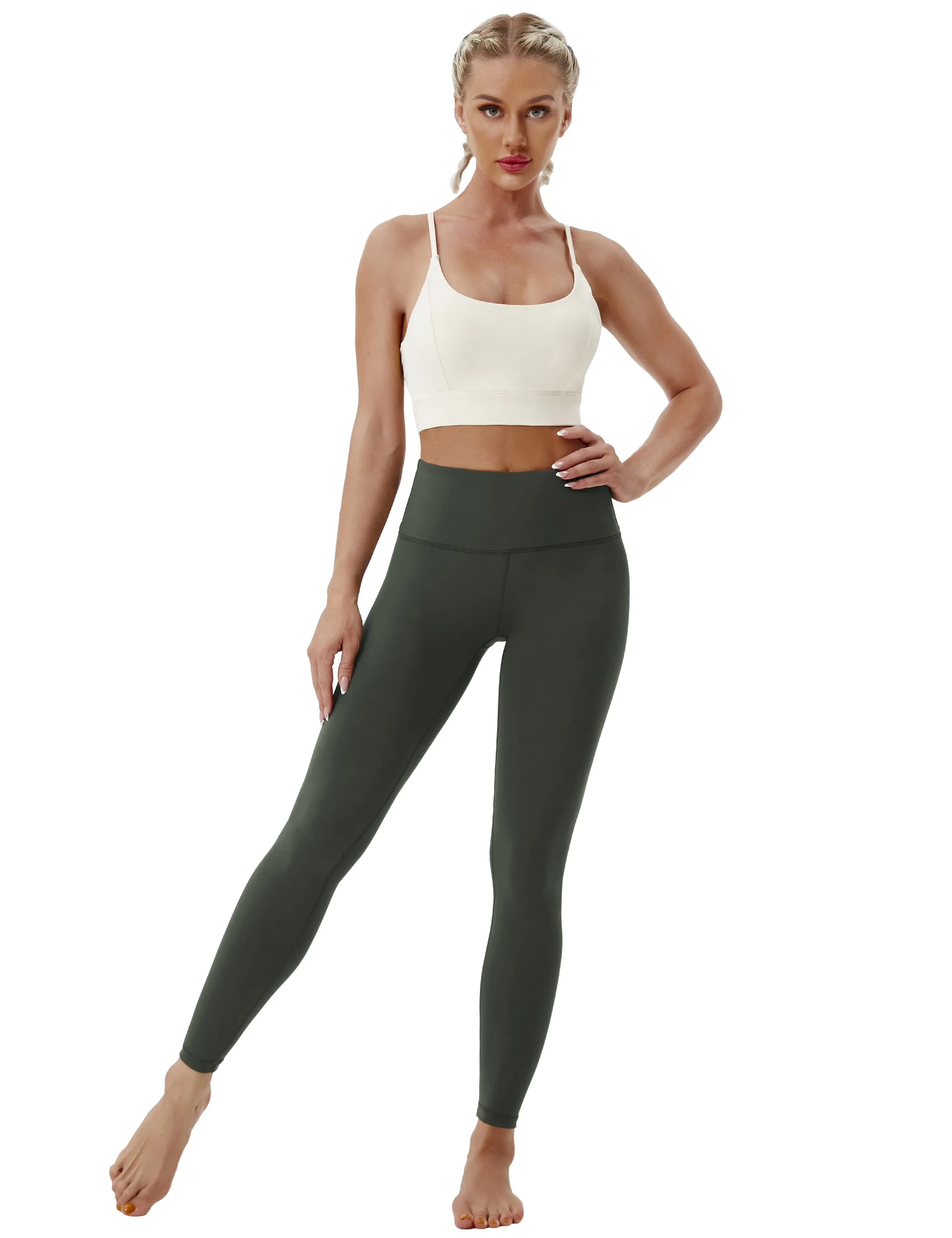 High Waist Pilates Pants olivegray_Pilates