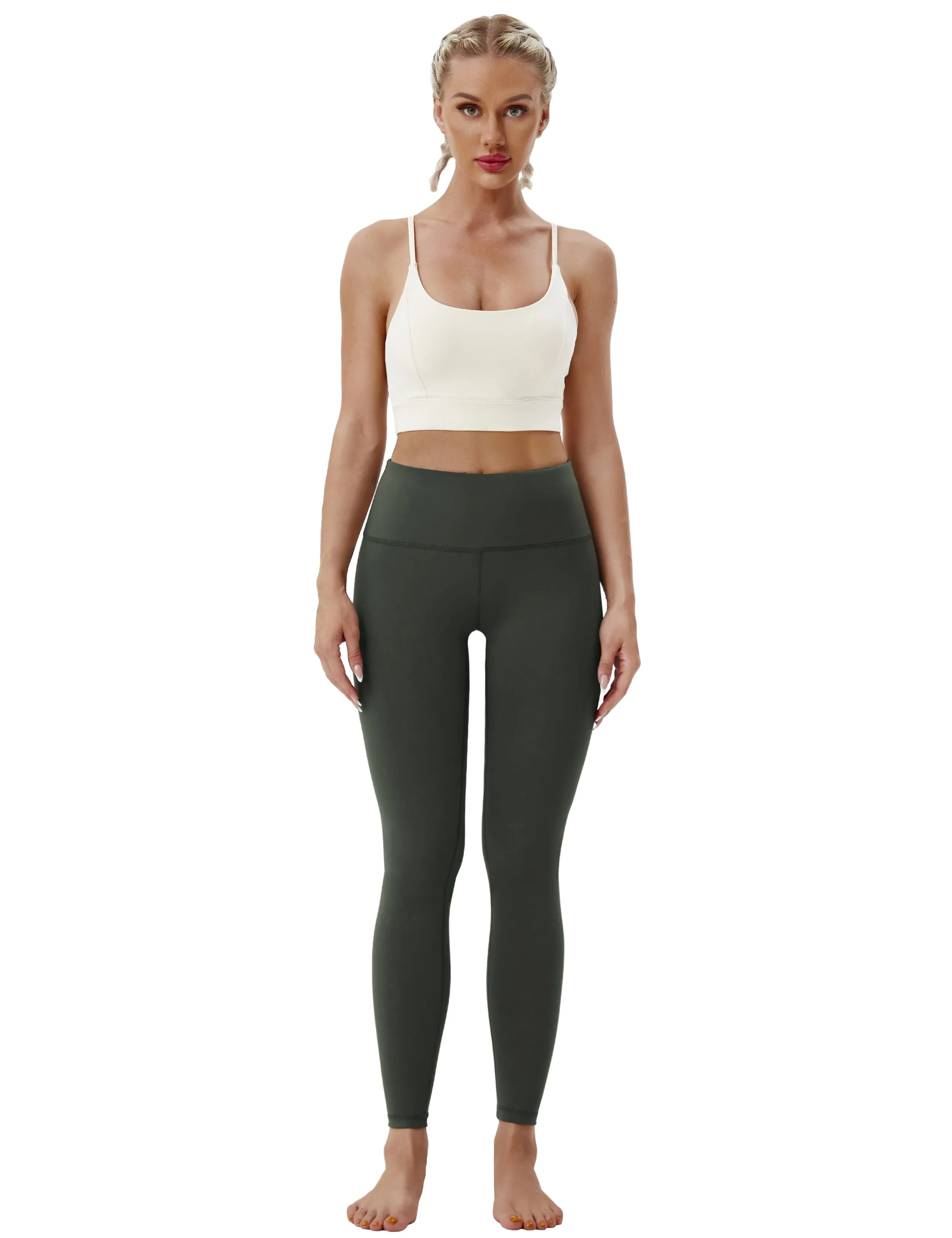 High Waist Pilates Pants olivegray_Pilates