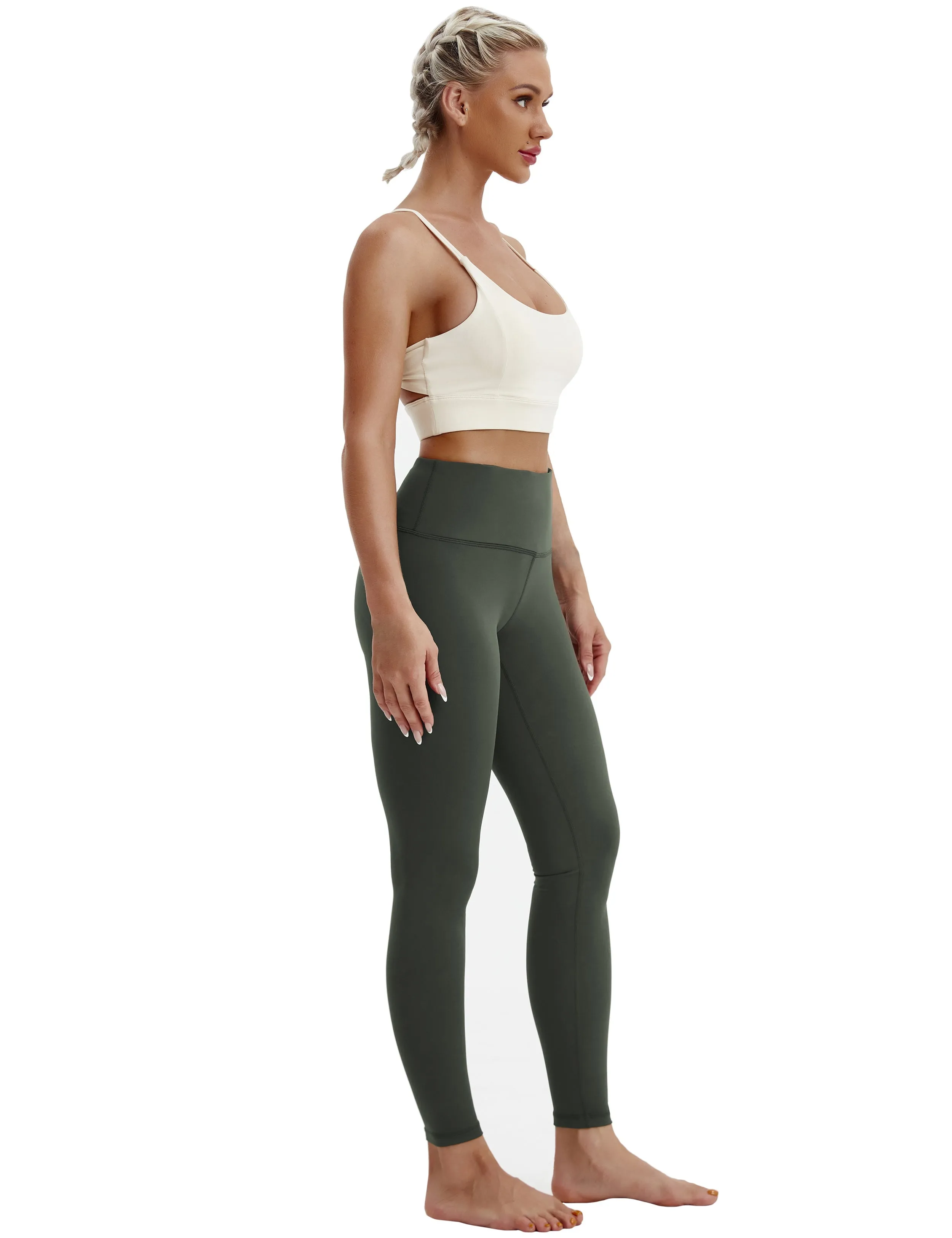 High Waist Pilates Pants olivegray_Pilates