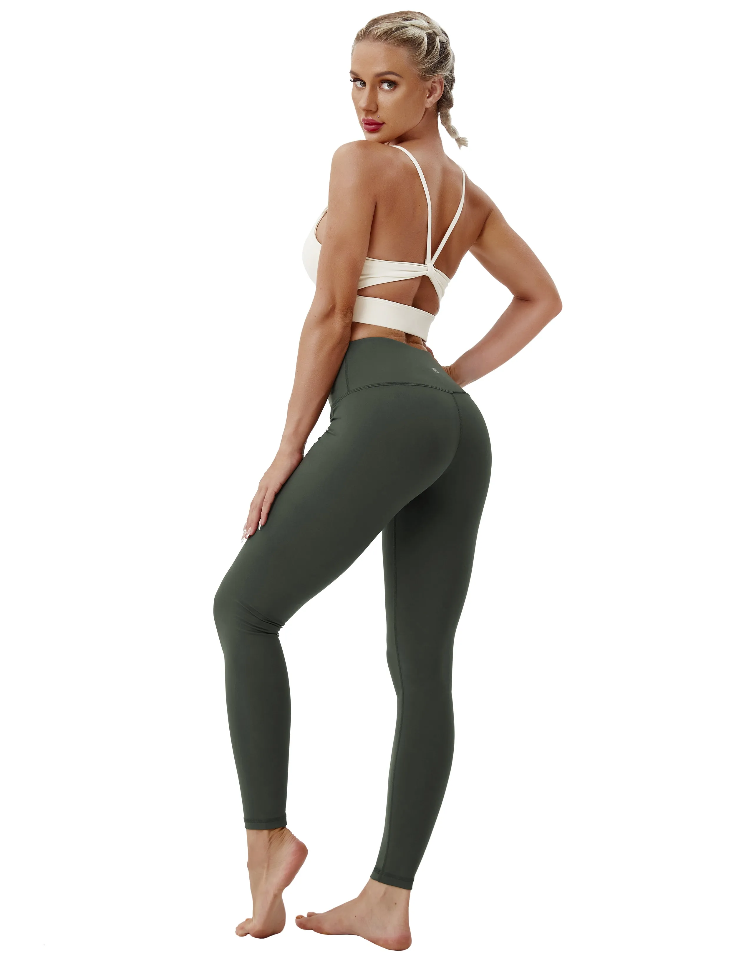 High Waist Pilates Pants olivegray_Pilates