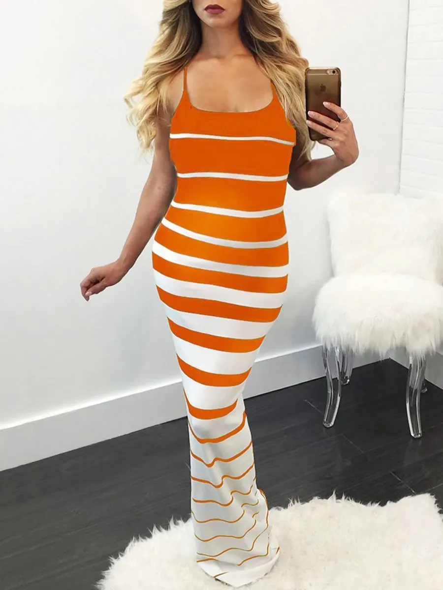 Hip Striped Maternity Dress