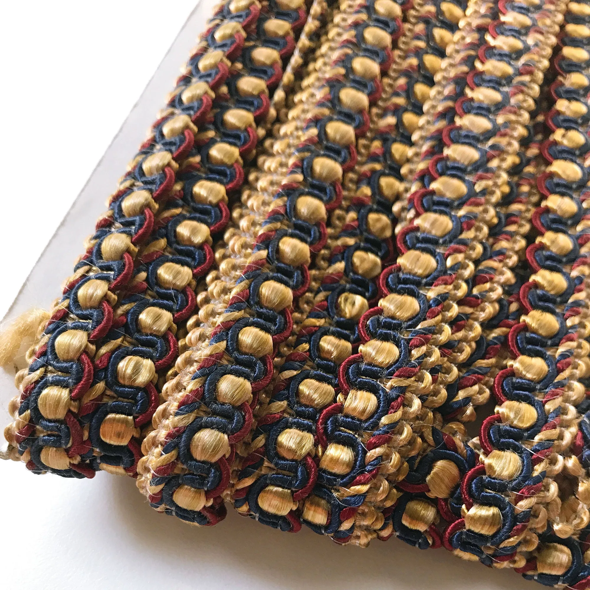 Indigo and Gold High Quality Decorative Gimp Trim by the yard