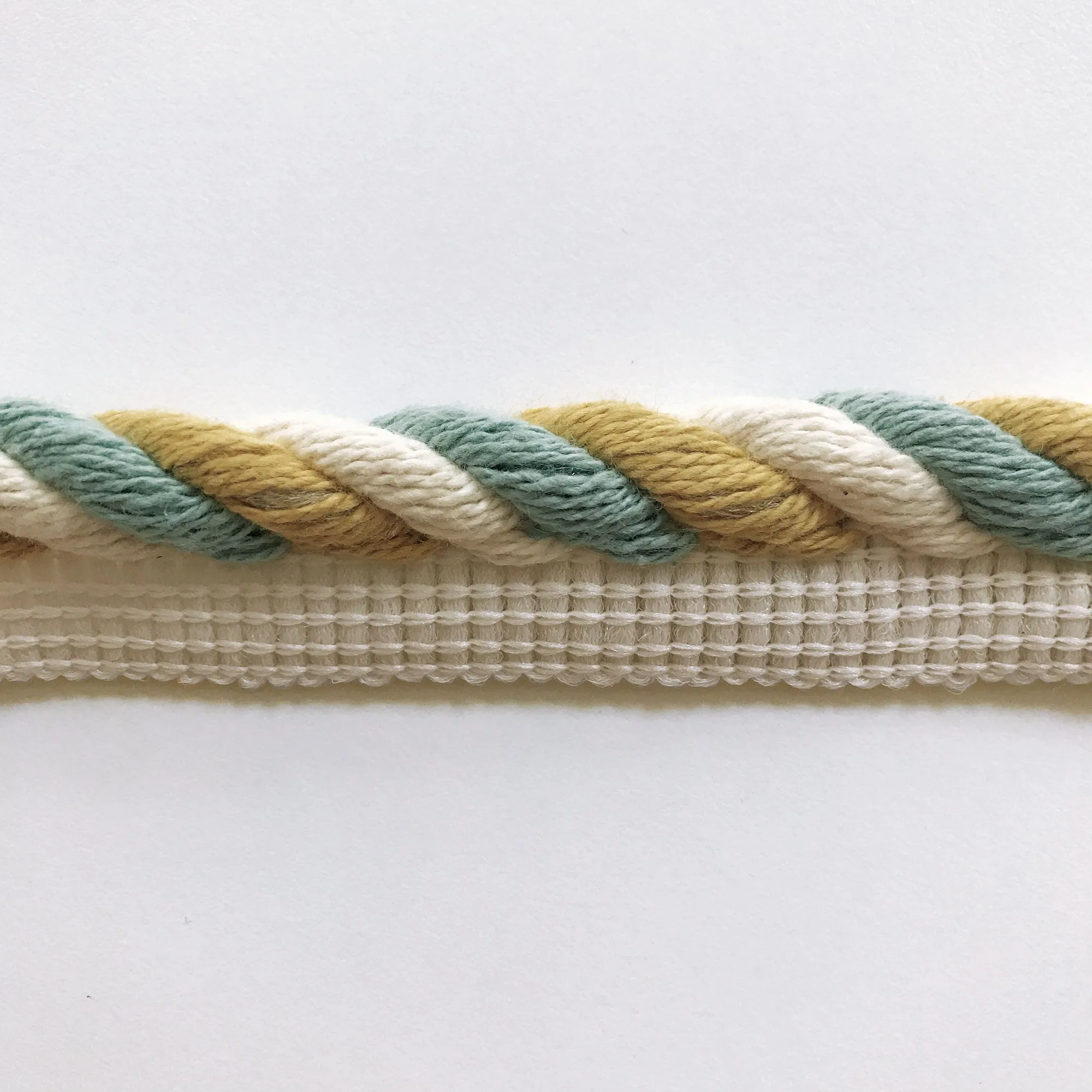 Ivory and Yellow High Quality Decorative Lip Cord Trim by the yard