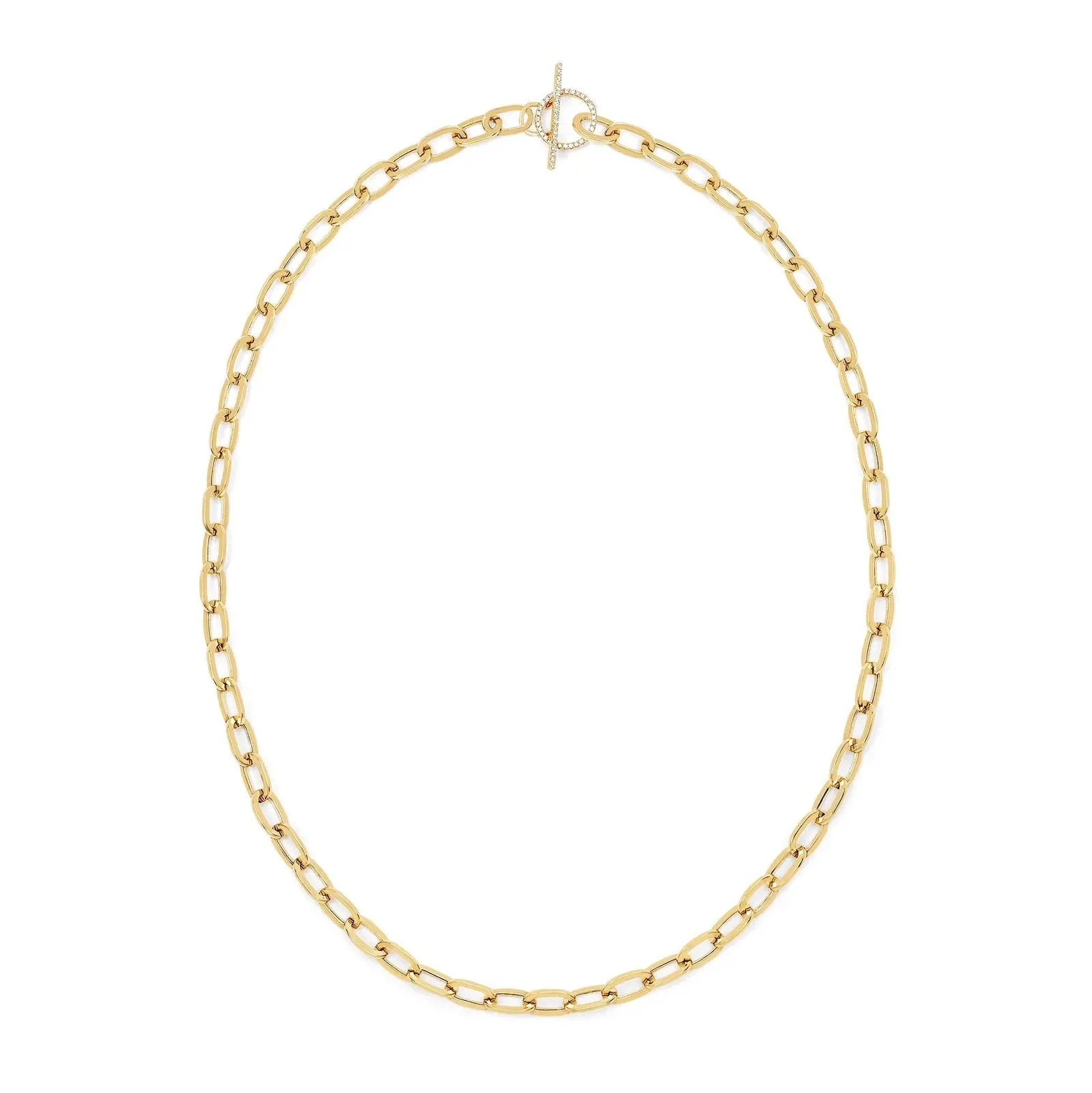 Jumbo Diamond Toggle Chain Necklace