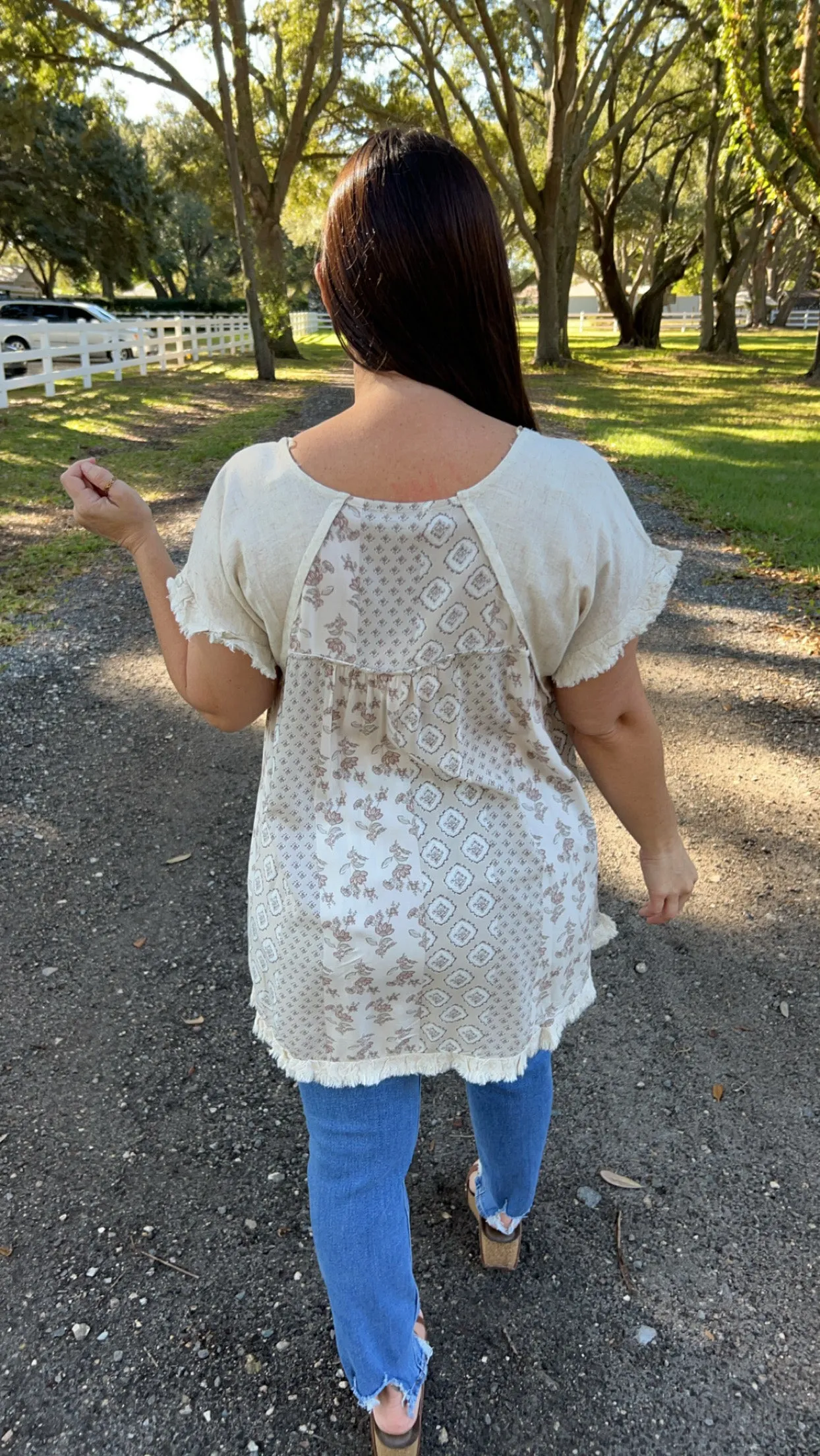 Kendra Floral Oatmeal Blouse