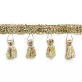 Khaki and Tan High Quality Decorative Tassel Trim by the yard