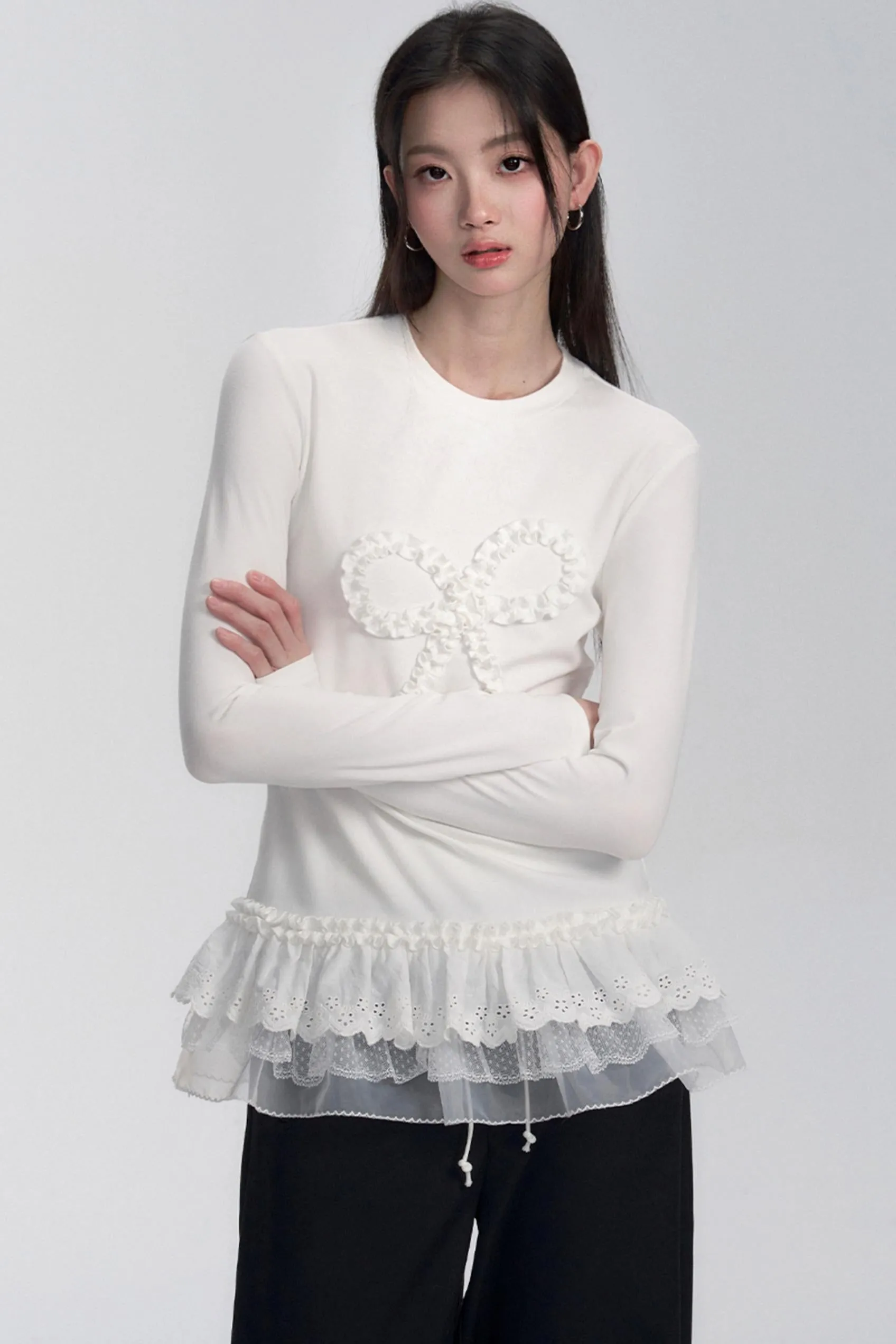 Lace Patchwork Layer Top