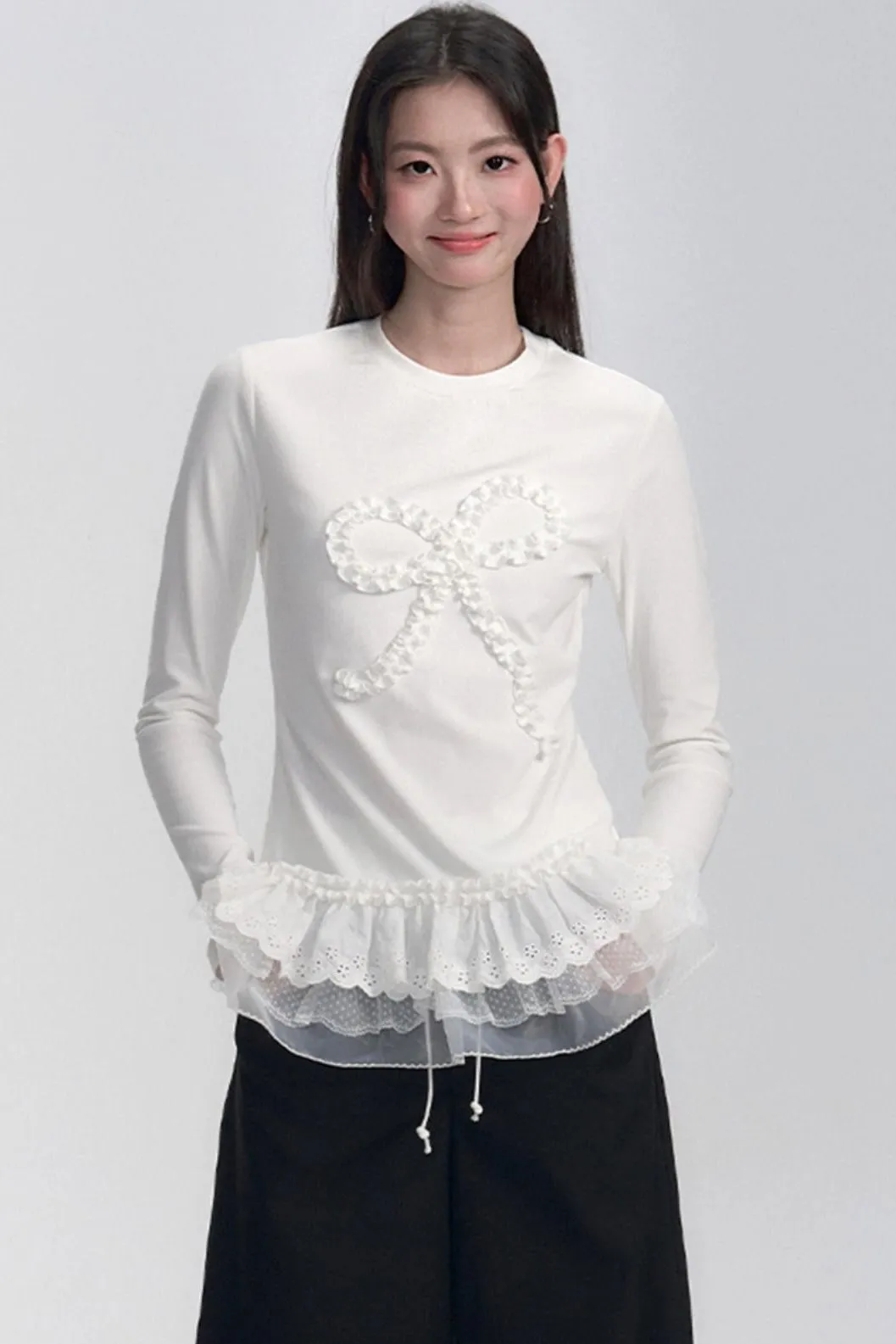 Lace Patchwork Layer Top