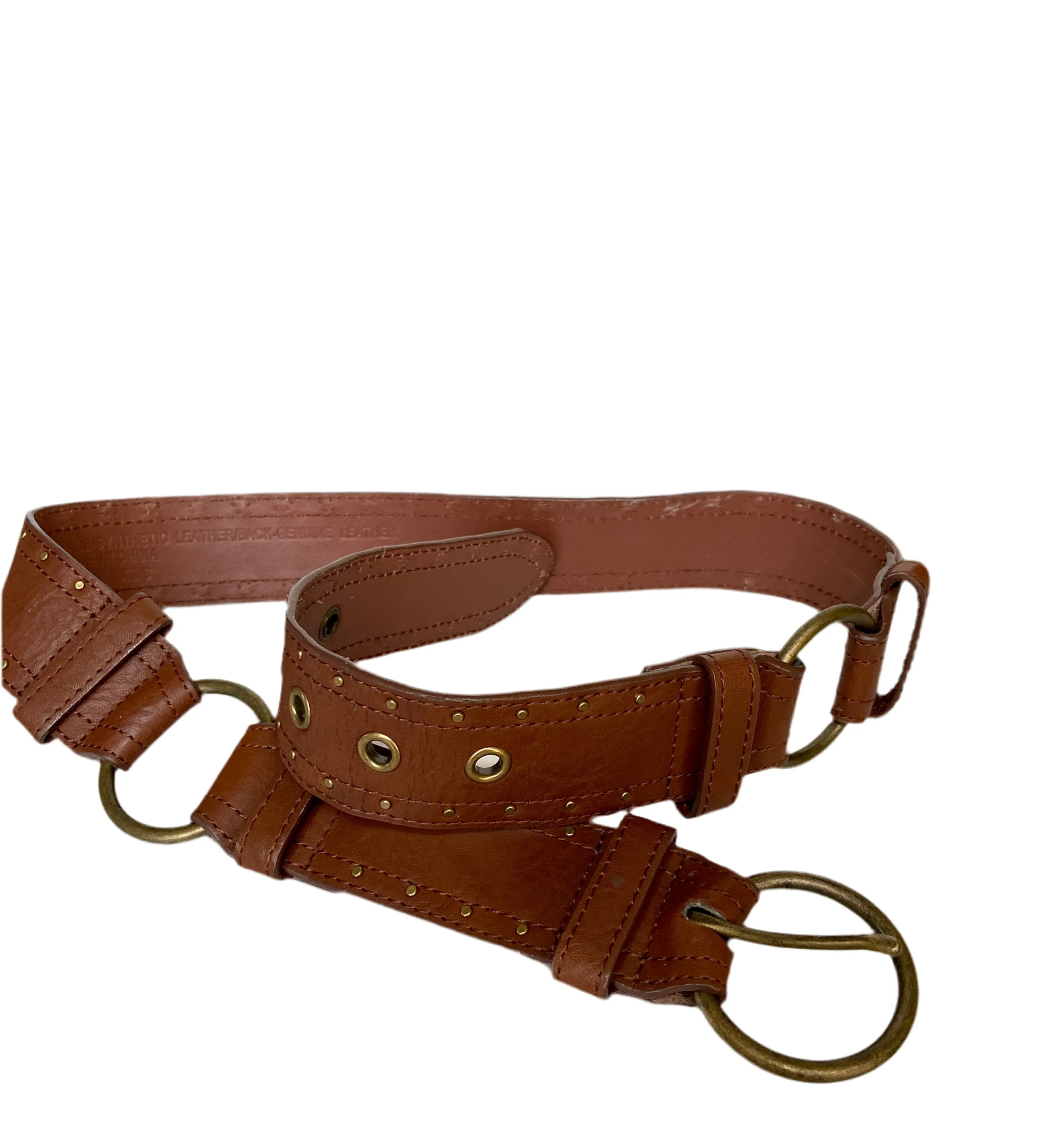 Leather brown waist belt