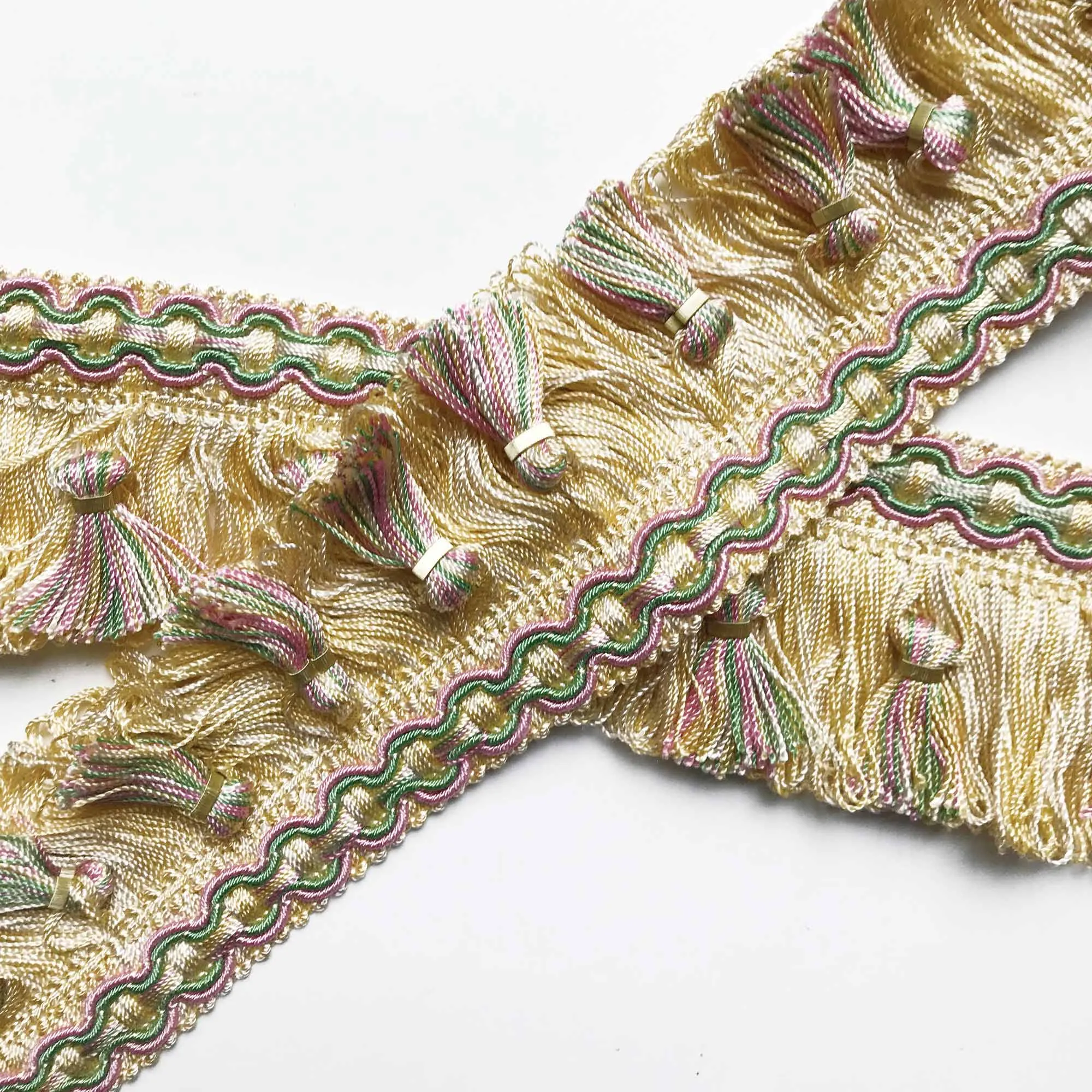 Light Yellow and Blush Pink High Quality Decorative Tassel Trim by the yard