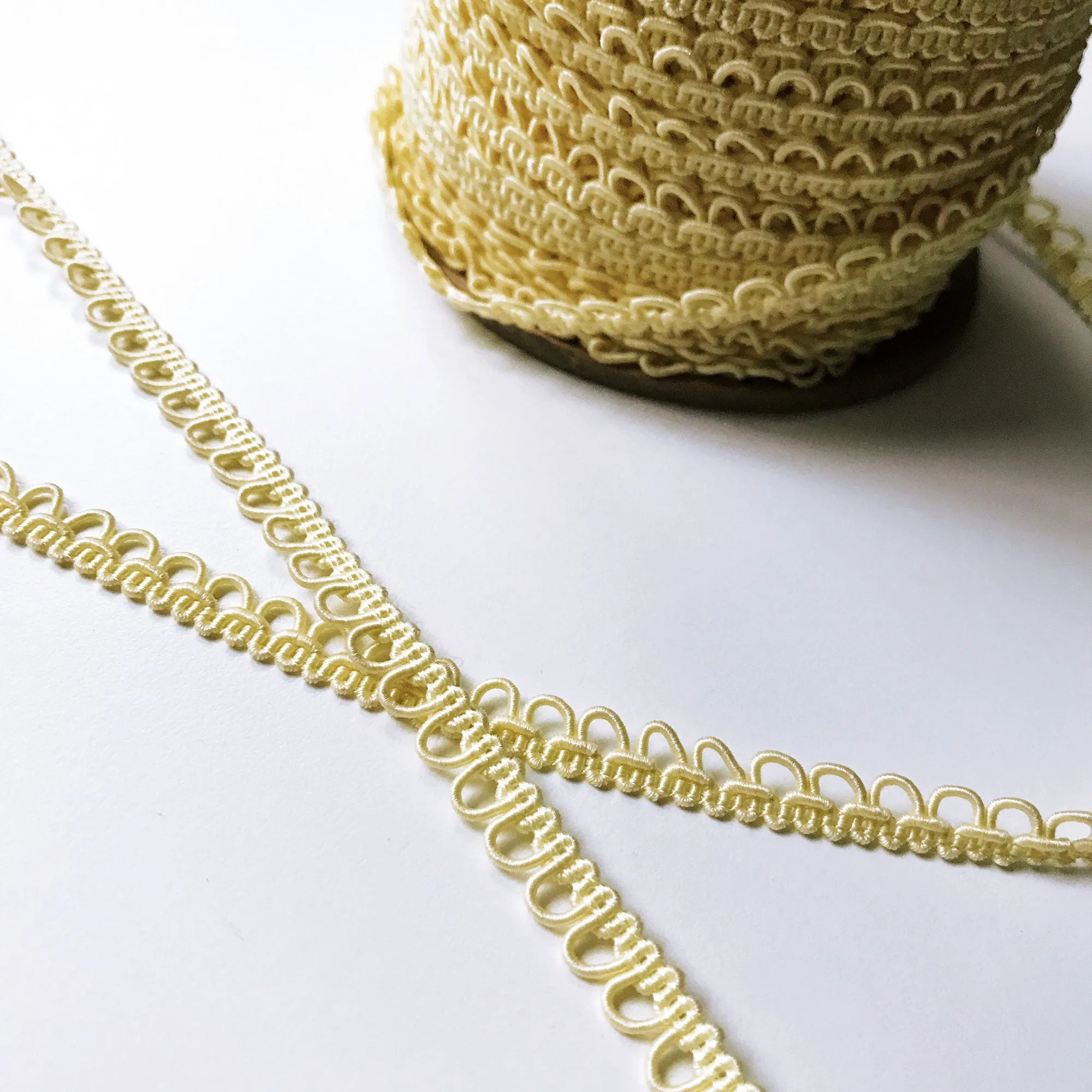 Light Yellow High Quality Decorative Loop Trim by the yard