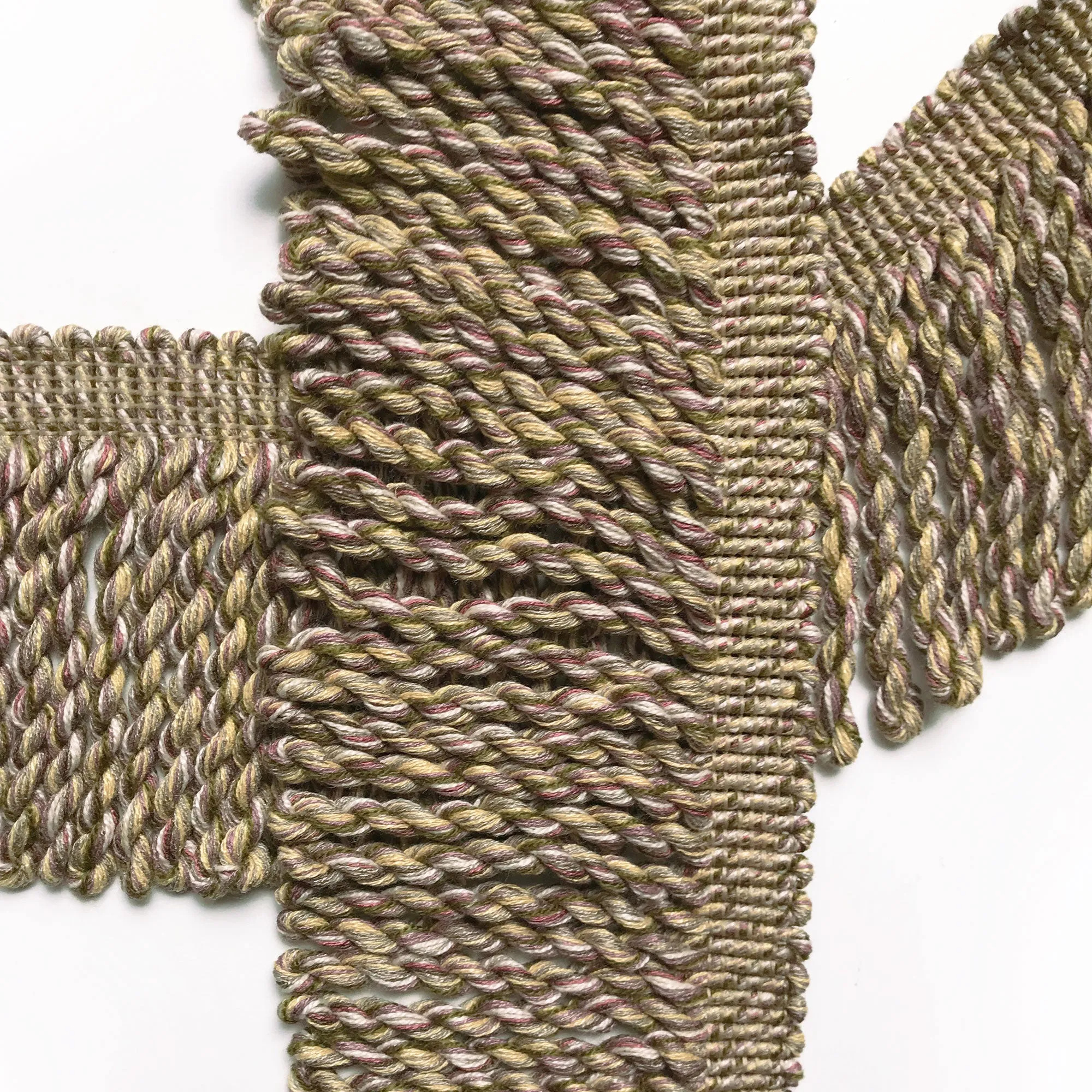 Lilac and Olive Green High Quality Decorative Bullion Fringe Trim by the yard