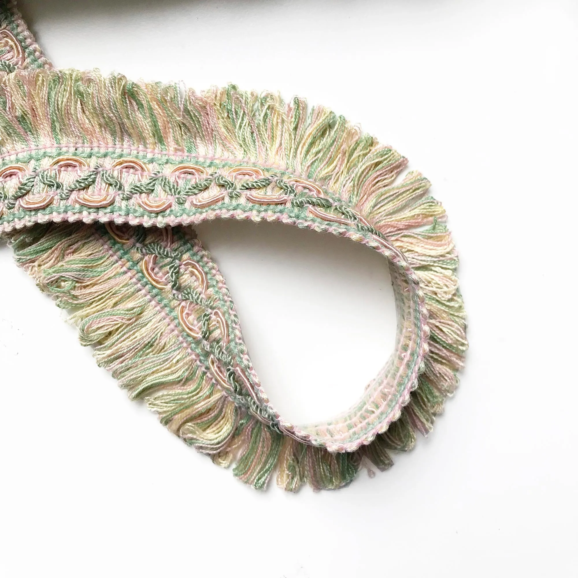 Lime and Blush Pink High Quality Decorative Loop Trim by the yard