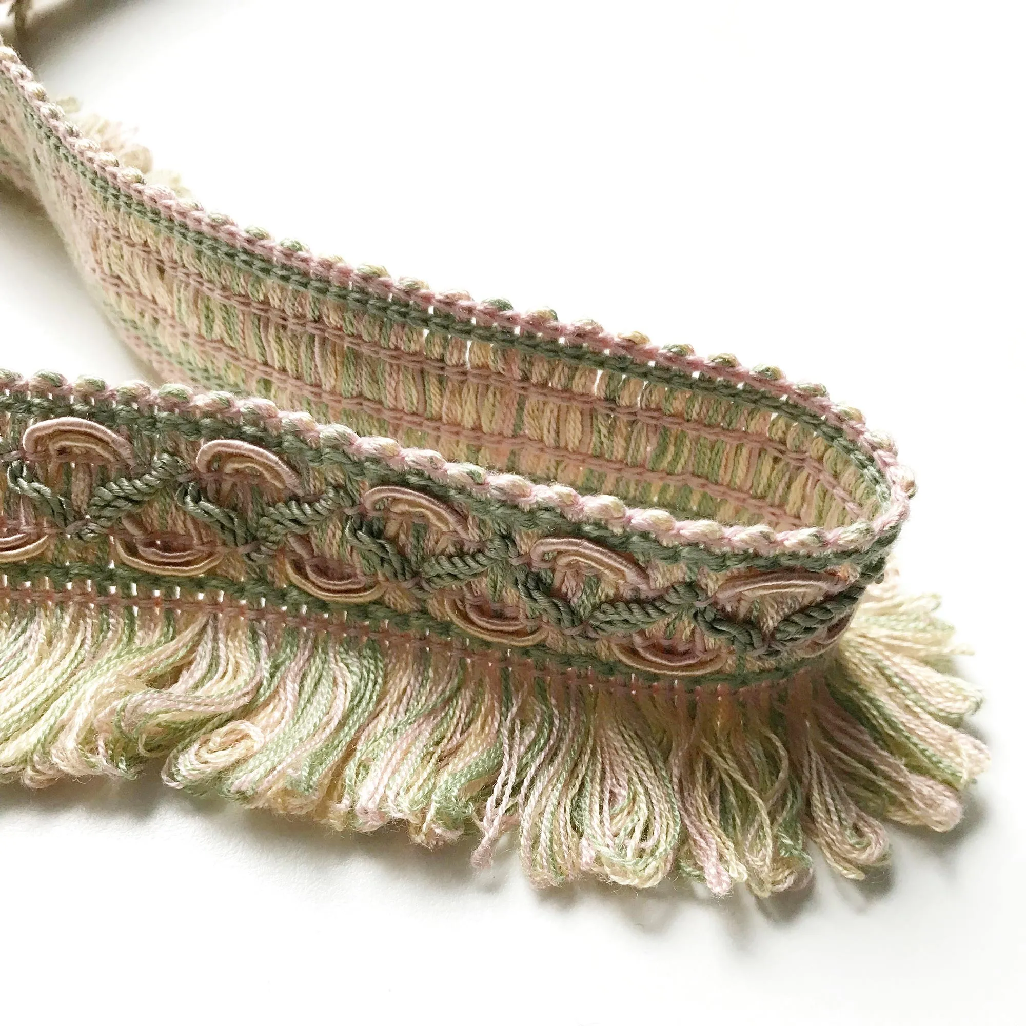 Lime and Blush Pink High Quality Decorative Loop Trim by the yard