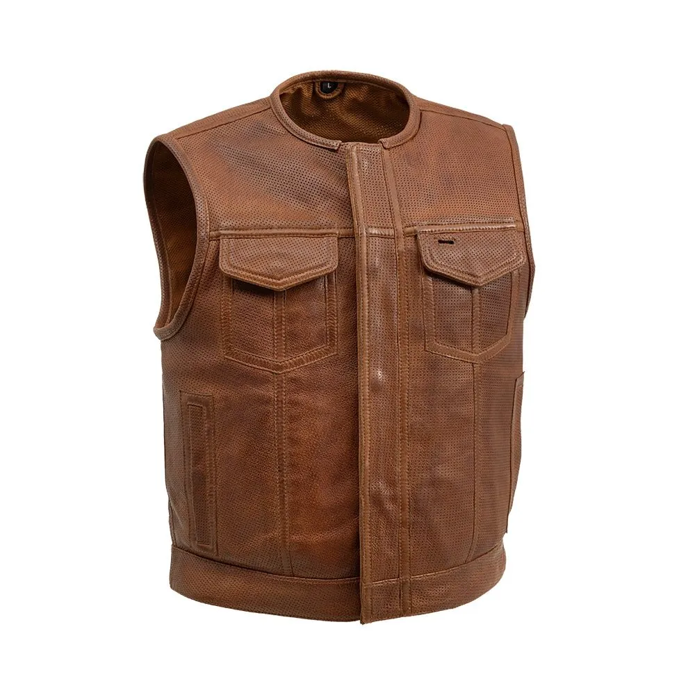 Lowside Men's Perforated Motorcycle Leather Vest