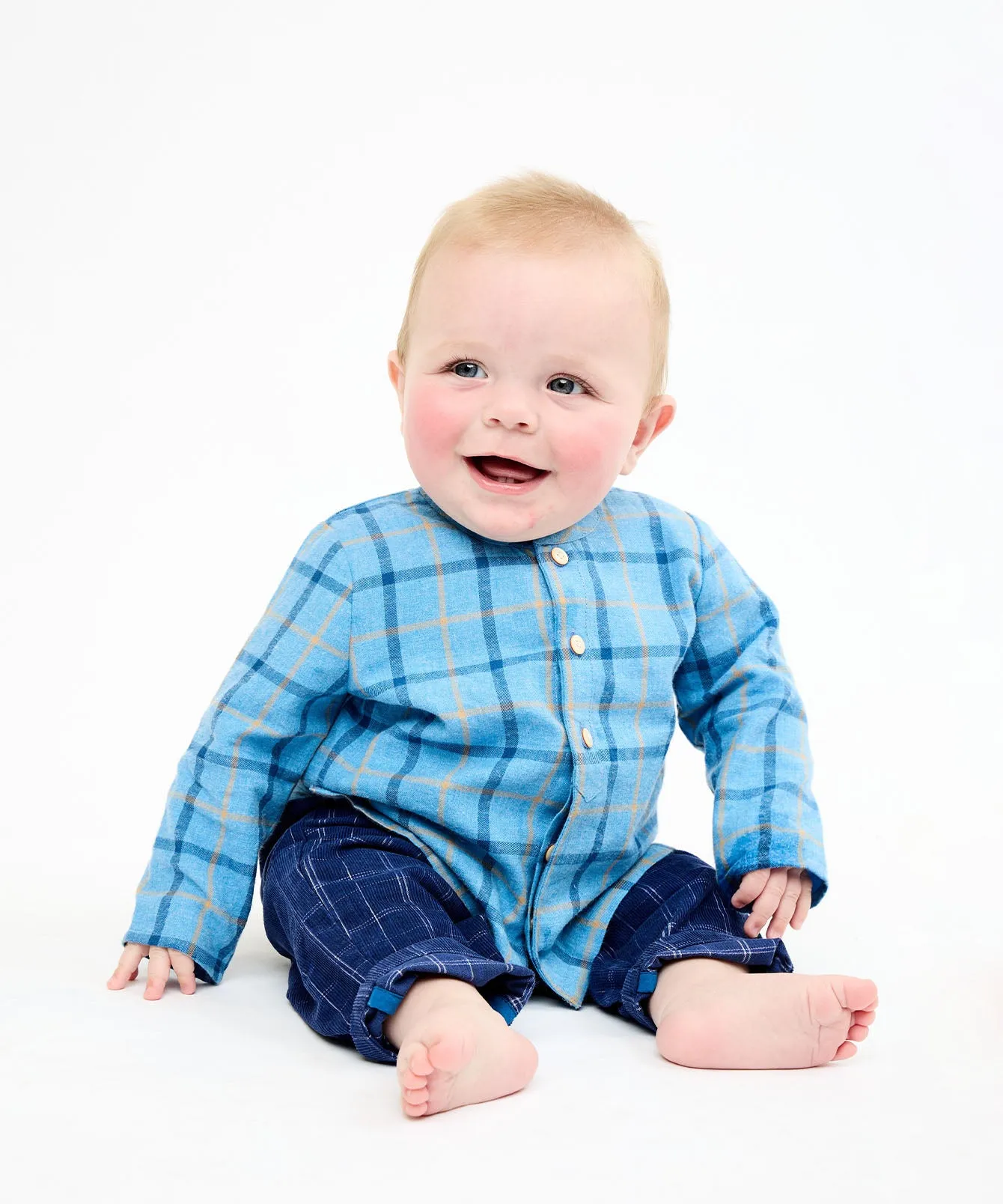 Lupo Baby Shirt, Autumn Plaid