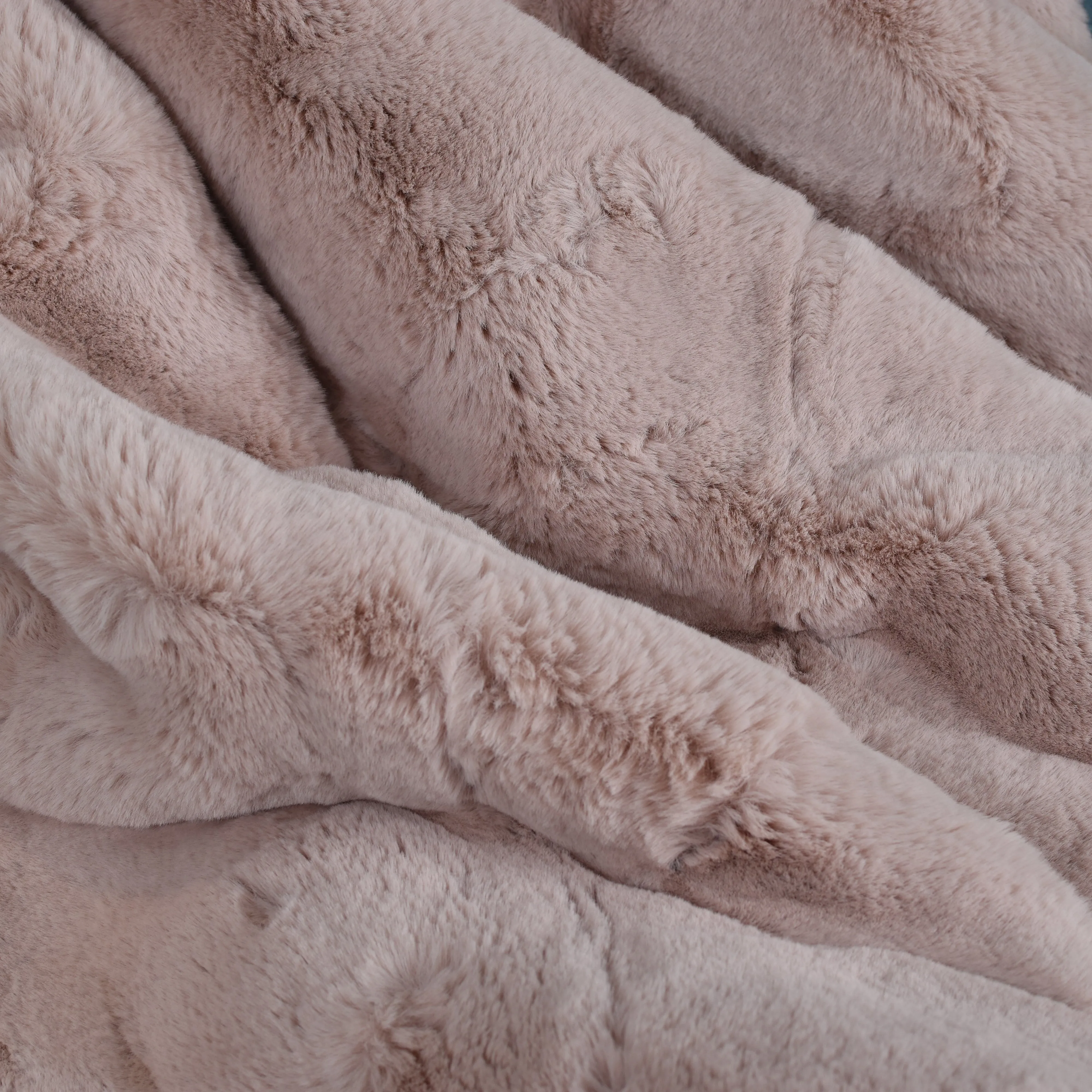 Luxury Fur Throw - Dusky Pink