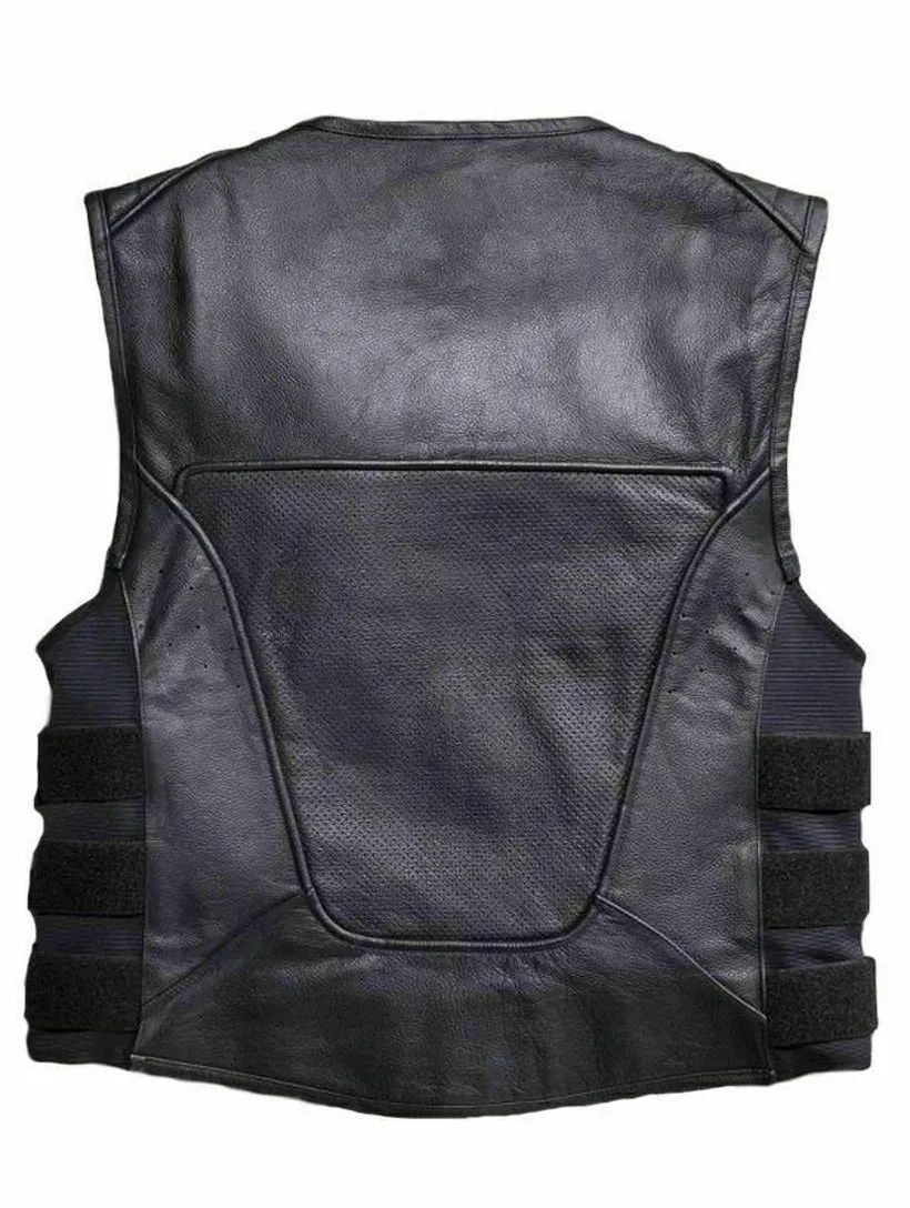 Men Swat Leather Vest - Bikers Vest