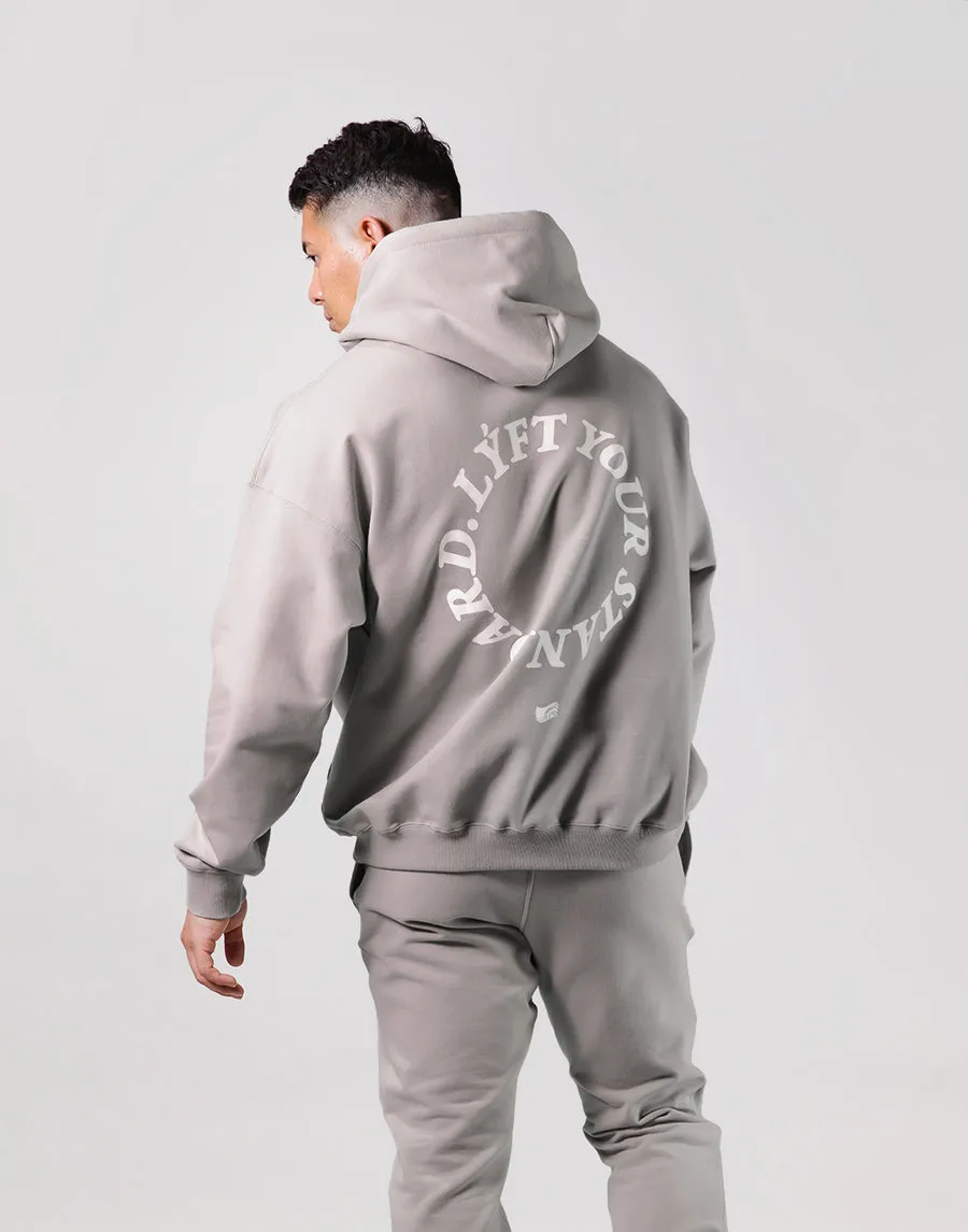 Message Ring Stretch Warm Pullover Hoodie - Grey