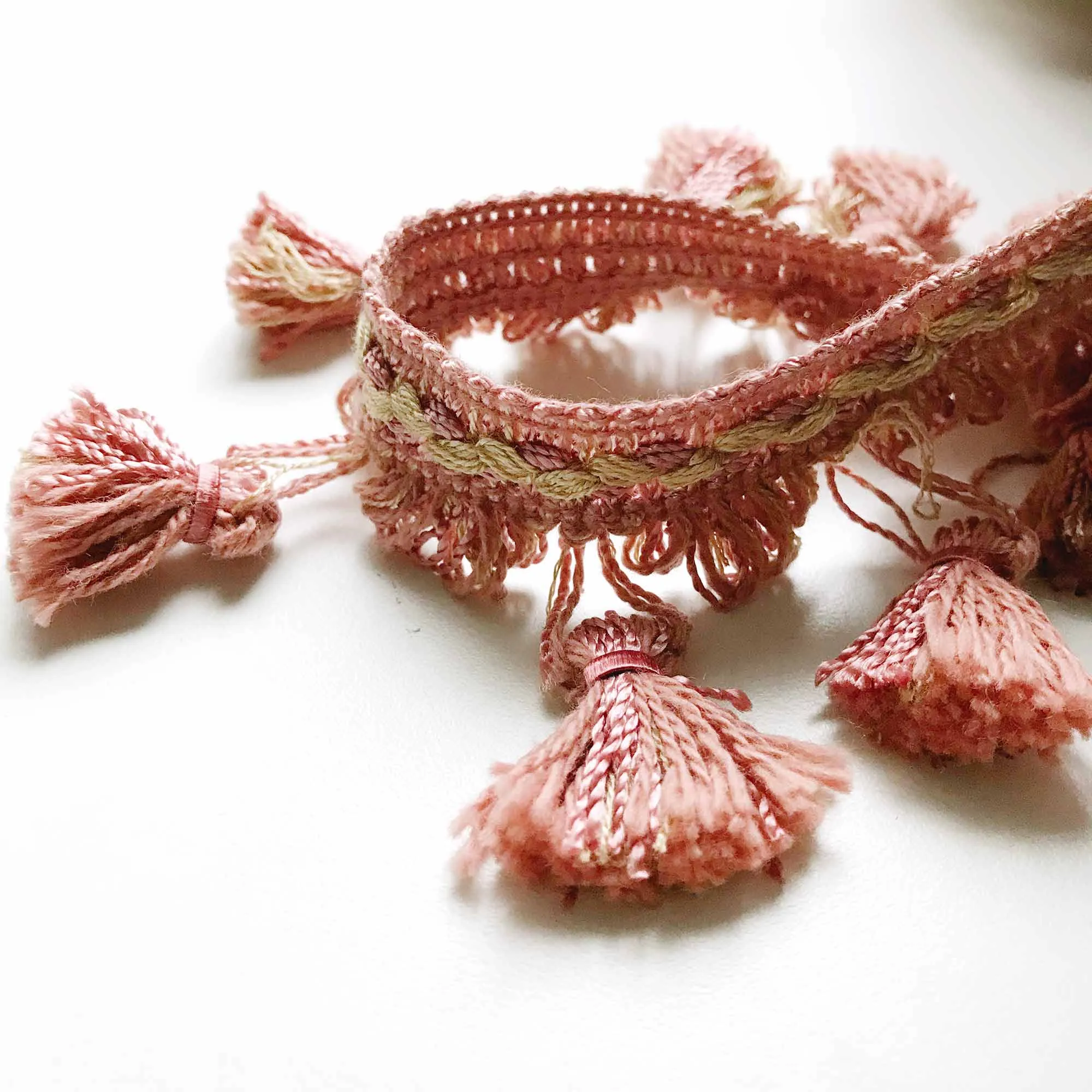 Millenial Pink and Neutral High Quality Decorative Tassel Trim by the yard