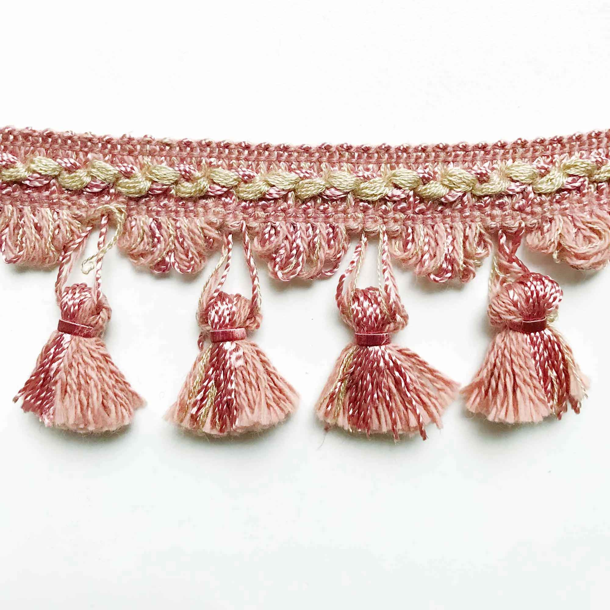 Millenial Pink and Neutral High Quality Decorative Tassel Trim by the yard