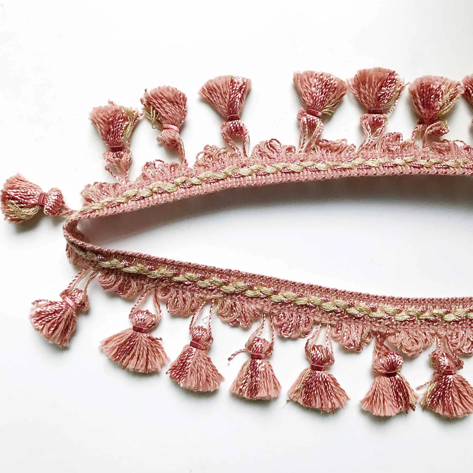 Millenial Pink and Neutral High Quality Decorative Tassel Trim by the yard