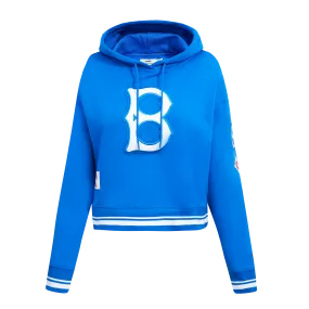 MLB BROOKLYN DODGERS RETRO CLASSIC WOMEN'S CROPPED PO HOODIE (ROYAL BLUE)