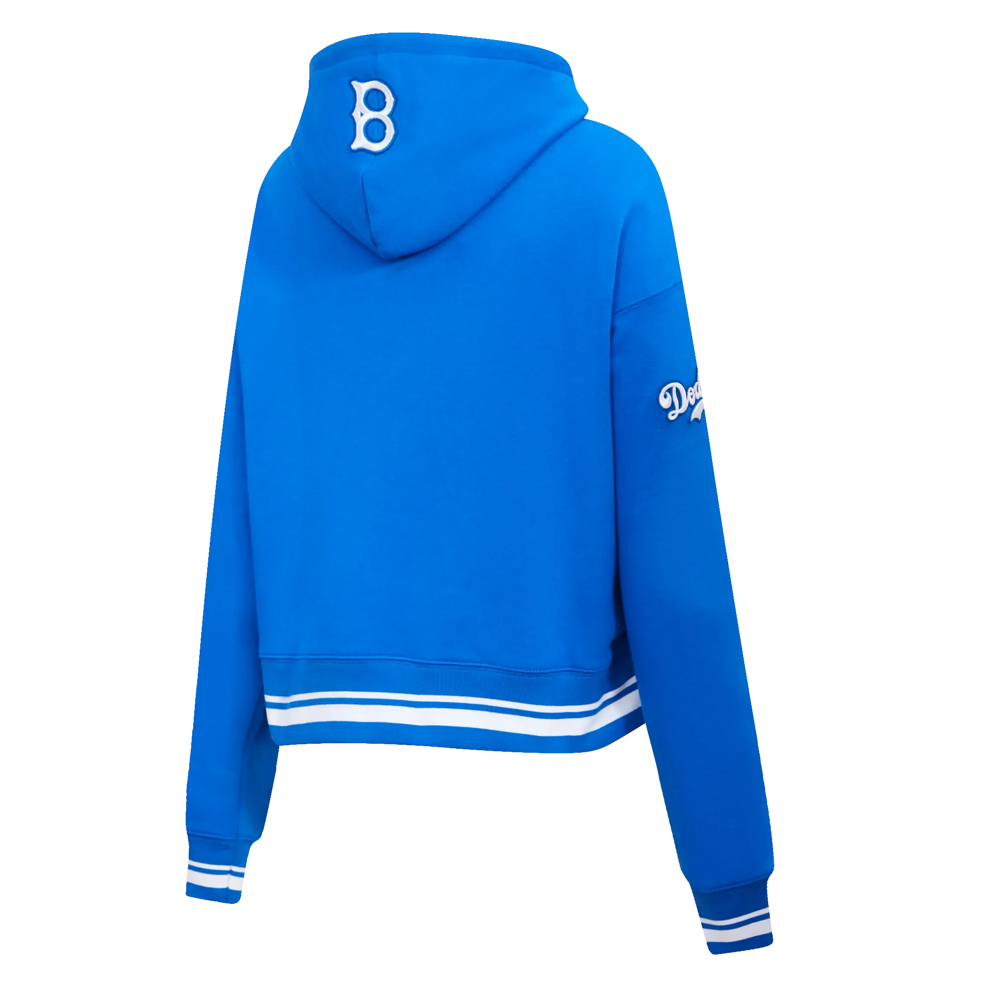 MLB BROOKLYN DODGERS RETRO CLASSIC WOMEN'S CROPPED PO HOODIE (ROYAL BLUE)