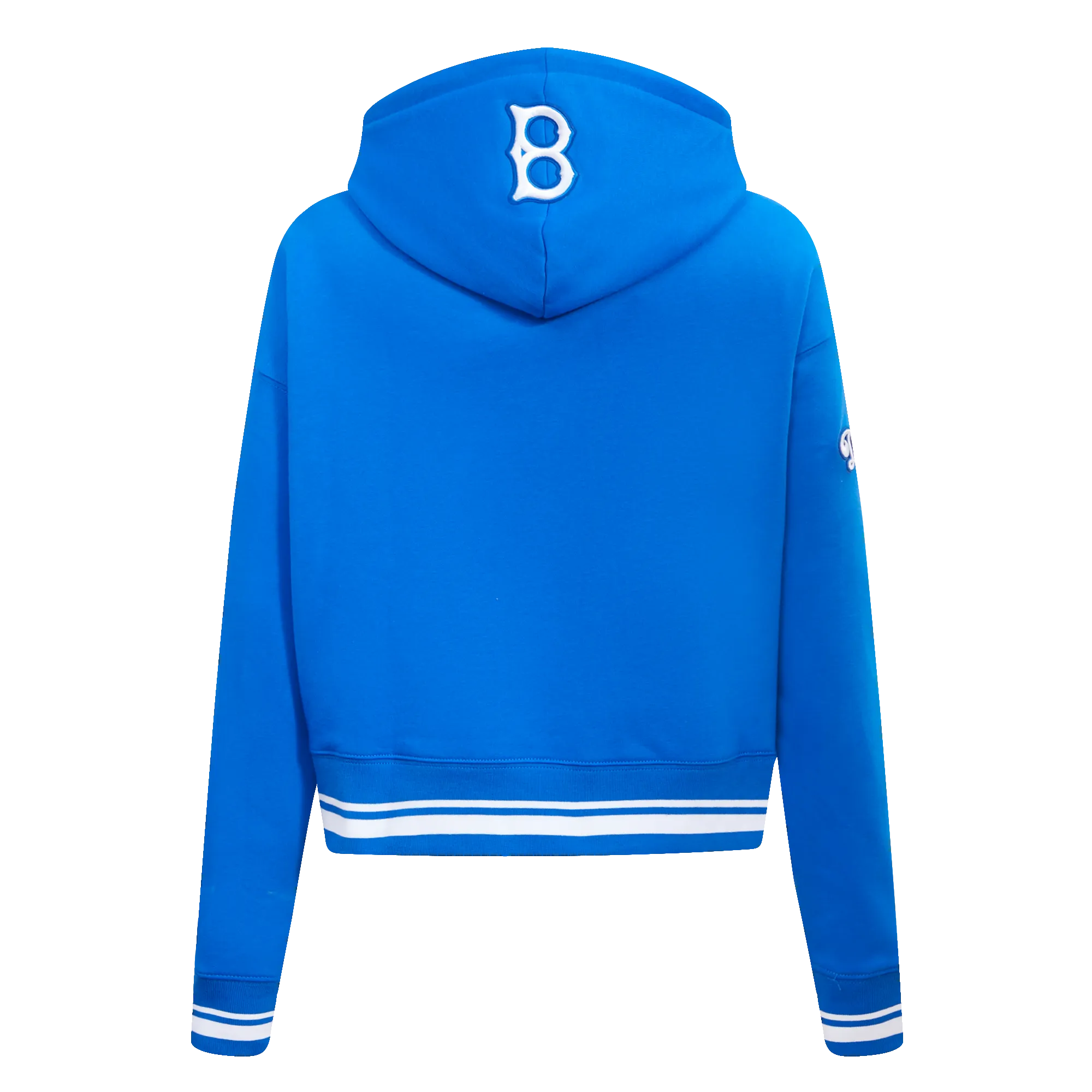 MLB BROOKLYN DODGERS RETRO CLASSIC WOMEN'S CROPPED PO HOODIE (ROYAL BLUE)