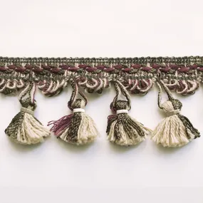 Moss Green and Purple High Quality Decorative Tassel Trim by the yard