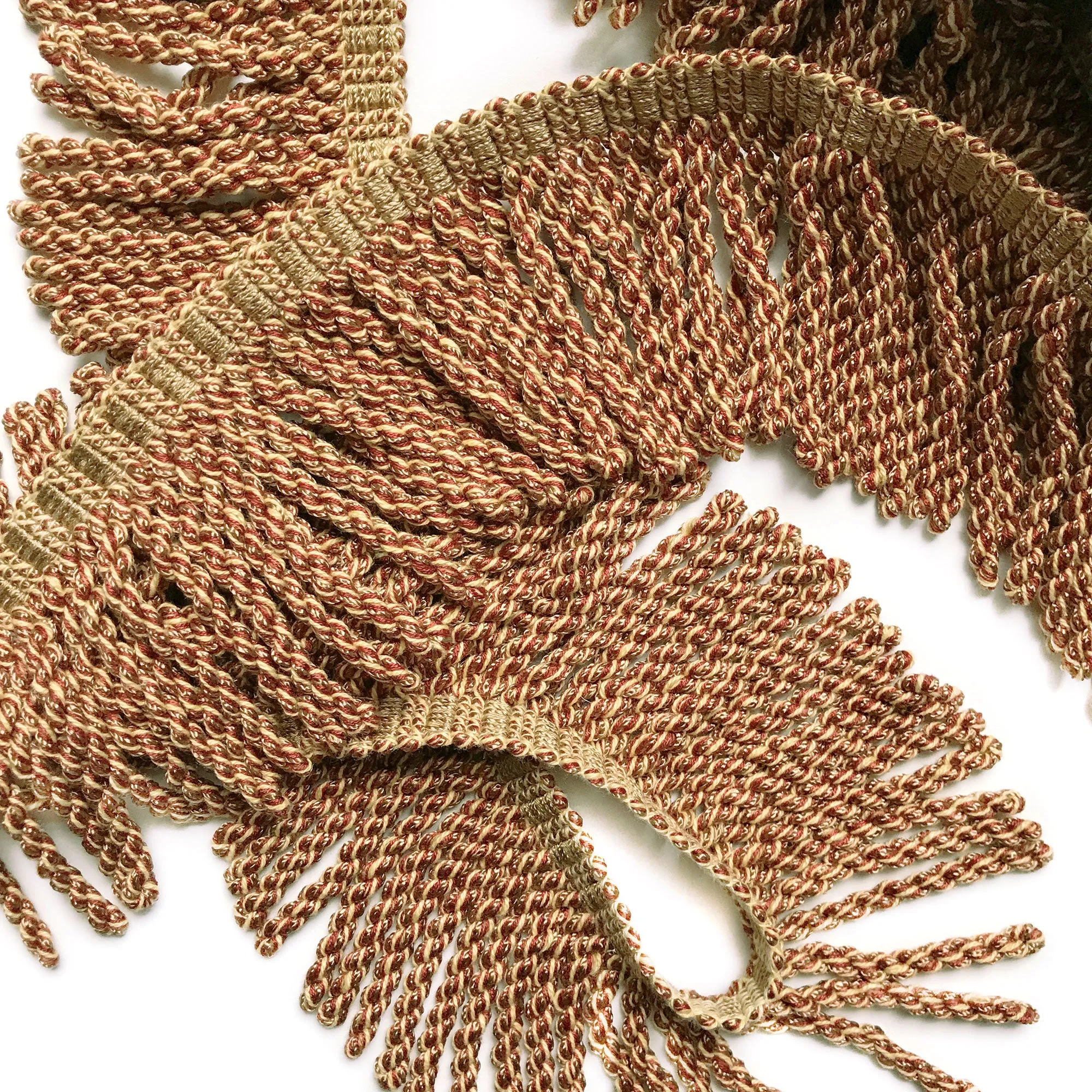 Neutral and Rust High Quality Decorative Bullion Fringe Trim by the yard