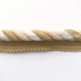 Neutral and Yellow High Quality Decorative Lip Cord Trim by the yard