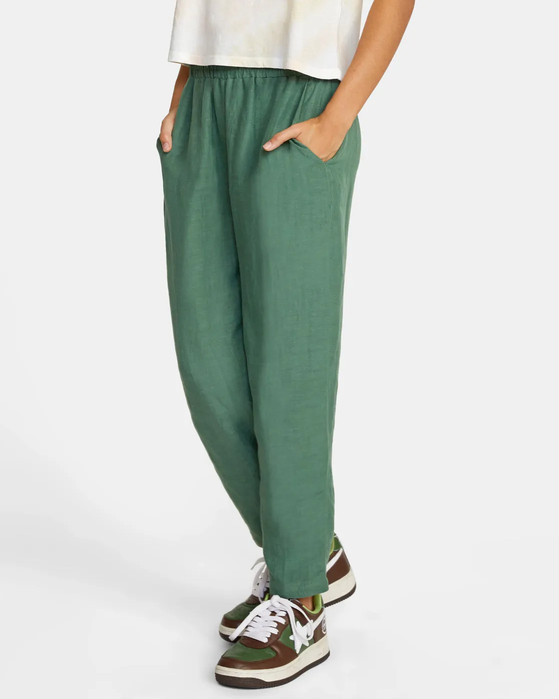 New Yume Woven Pants - Dusky Green