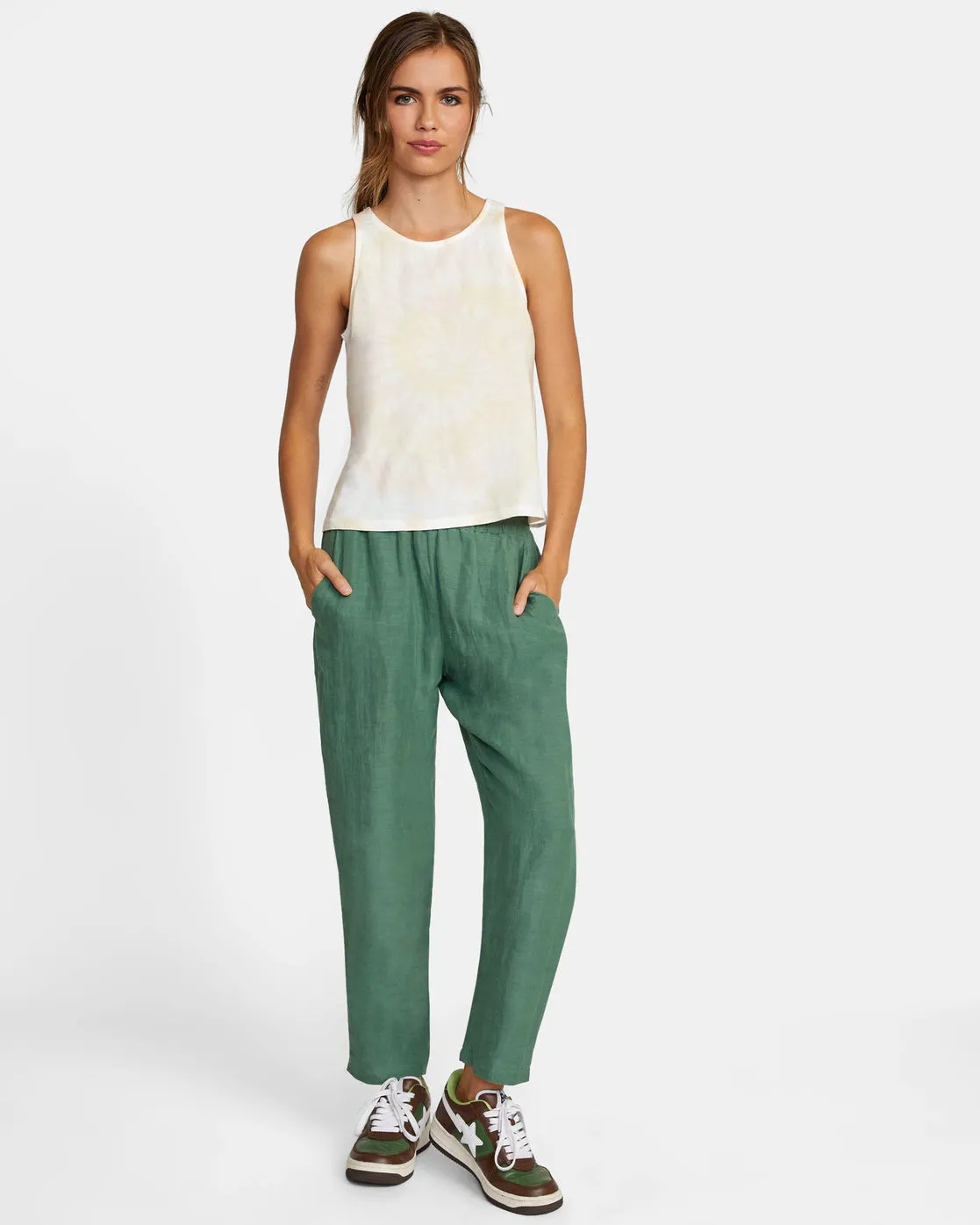 New Yume Woven Pants - Dusky Green