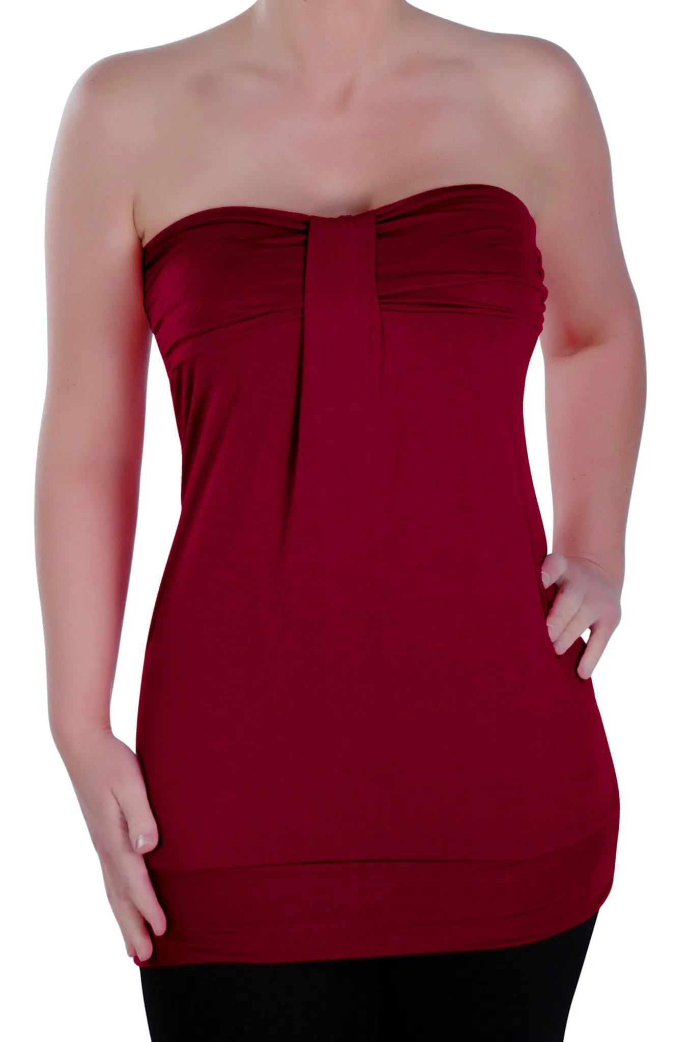 Nicole Sleeveless Ruched Strapless Top