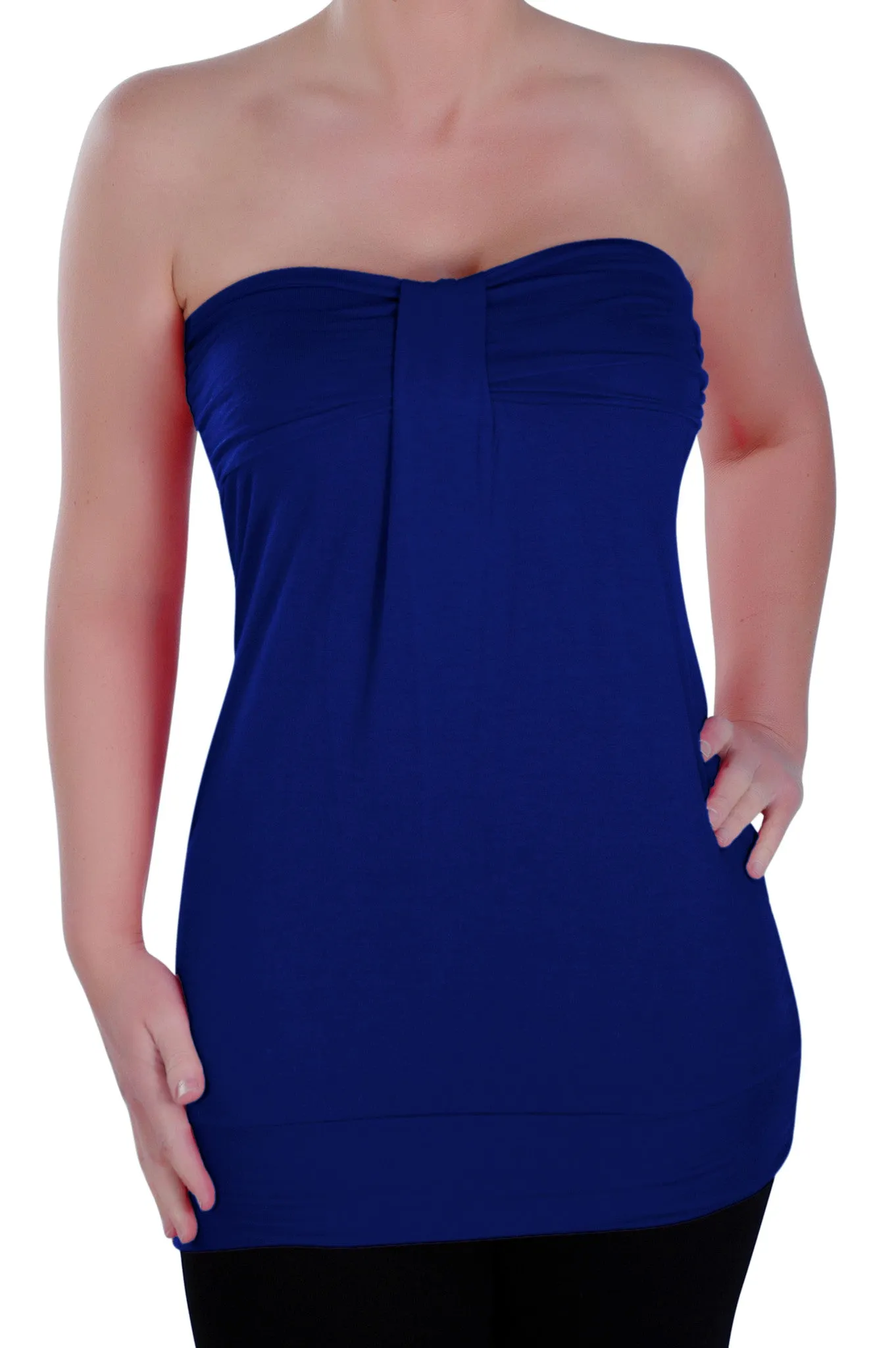 Nicole Sleeveless Ruched Strapless Top