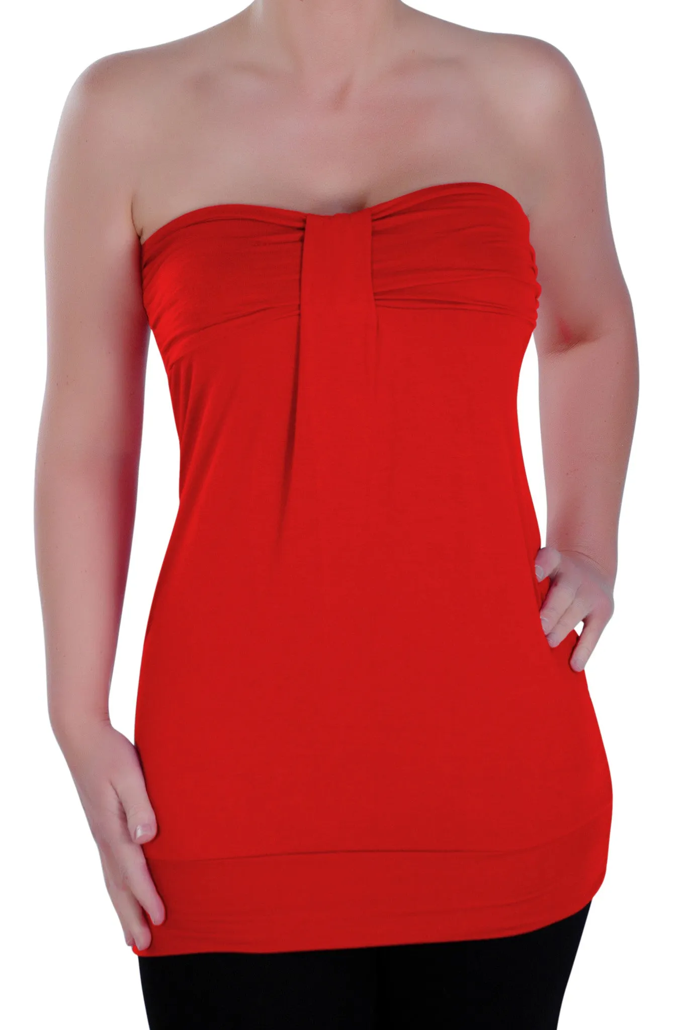 Nicole Sleeveless Ruched Strapless Top