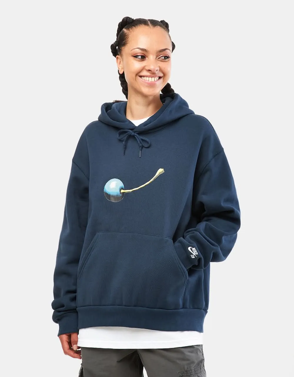 Nike SB Cherry Pullover Hoodie - Armory Navy/White