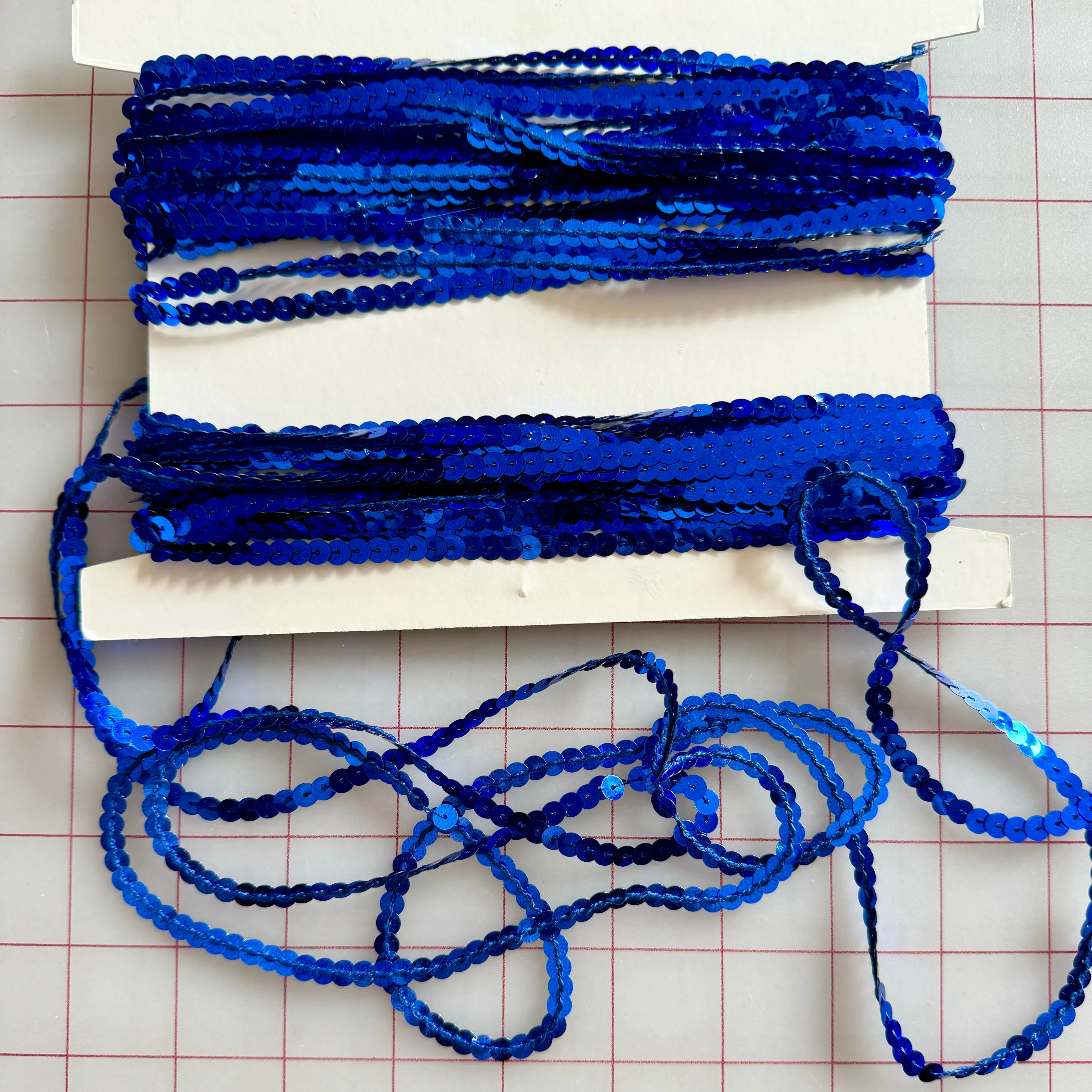 Non-Metallic Trim - .25-inch wide  Royal Blue Sequin Strand