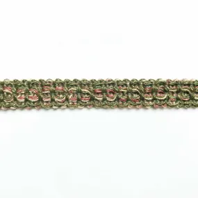 Olive Green and Coral High Quality Decorative Gimp Trim by the yard