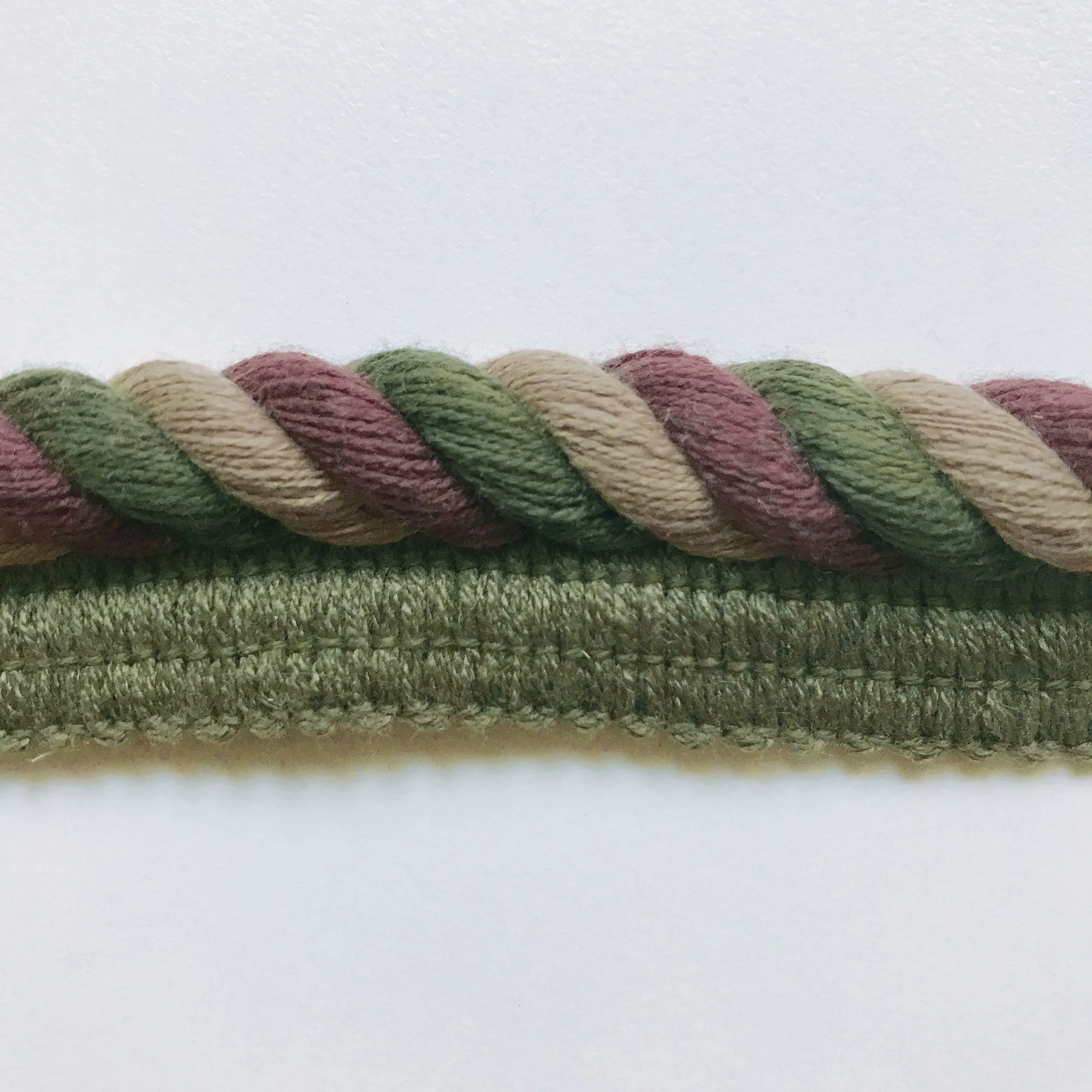 Olive Green and Purple High Quality Decorative Lip Cord Trim by the yard