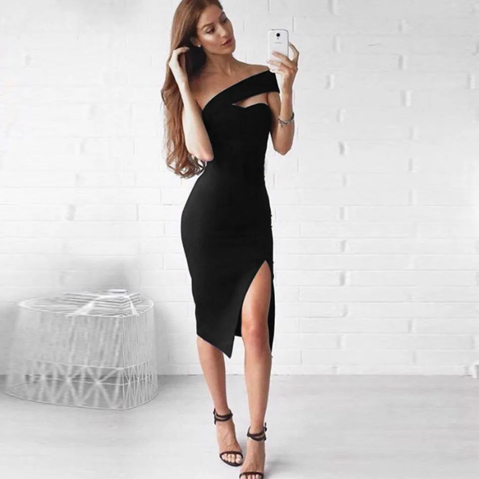 One Shoulder Bodycon Dress