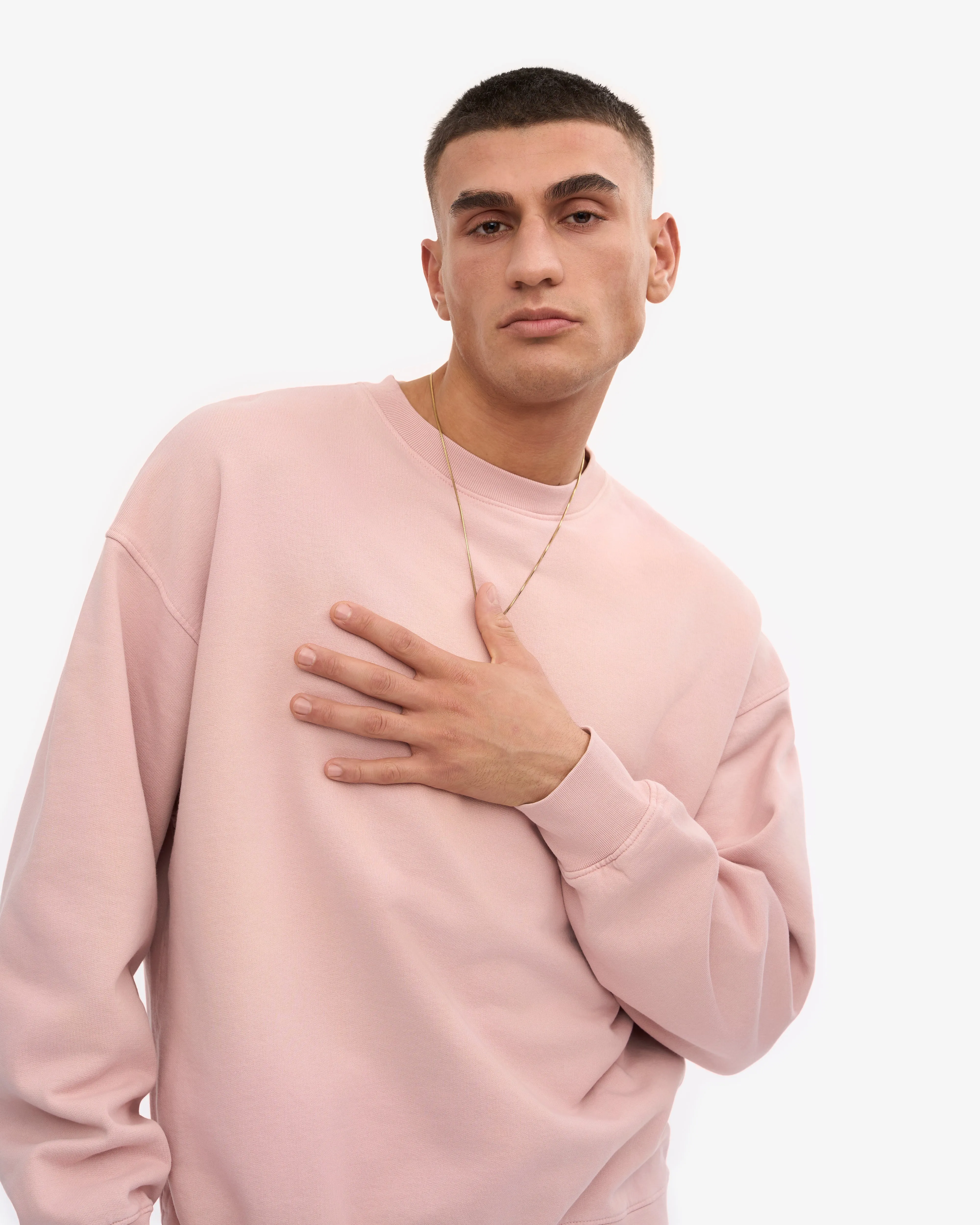 Organic Oversized Crew - Faded Pink