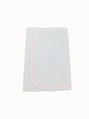 Organic Picot Trimmed Burp Cloth: Pink Trim